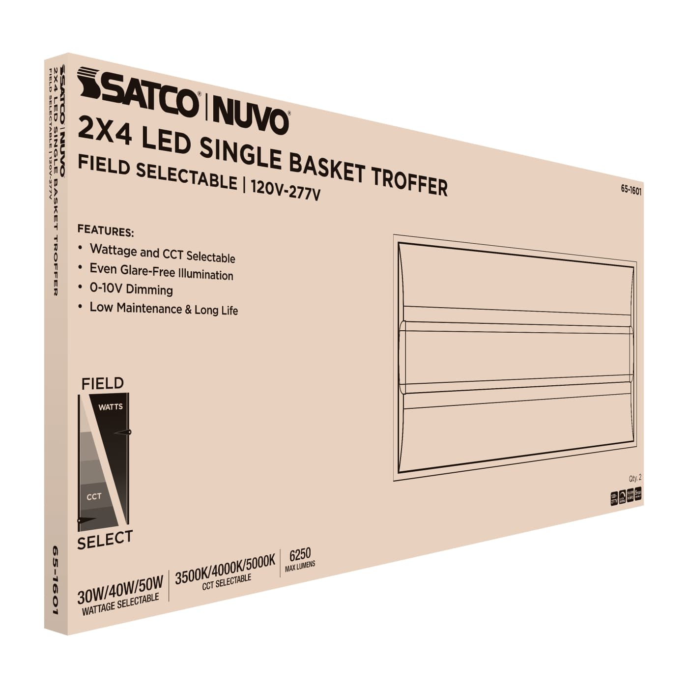 2X4 SINGLE BASKET TROFFER - 65-1601