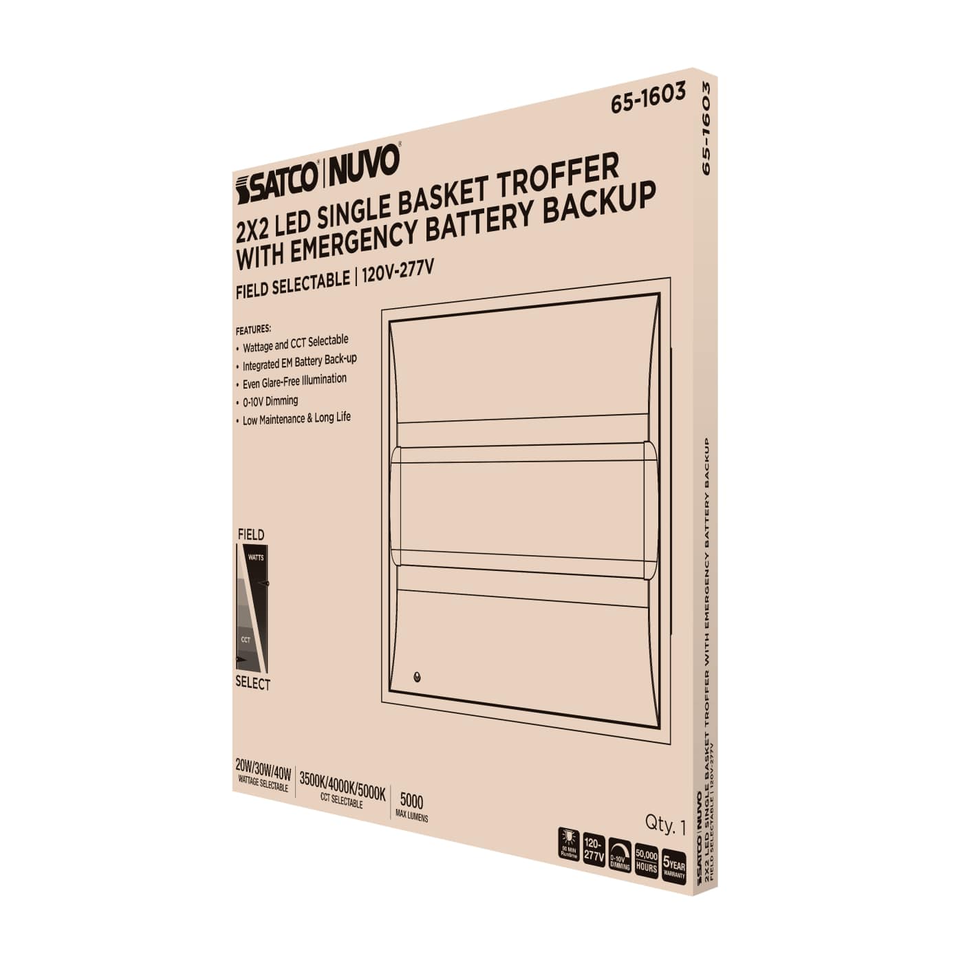 2X2 EM SINGLE BASKET TROFFER - 65-1603