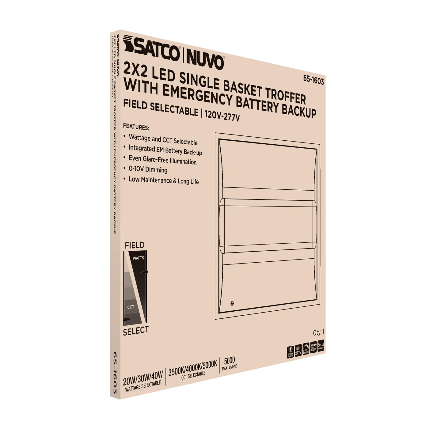 2X2 EM SINGLE BASKET TROFFER - 65-1603