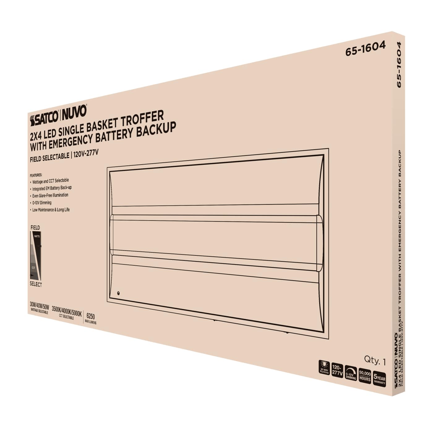 2X4 EM SINGLE BASKET TROFFER - 65-1604