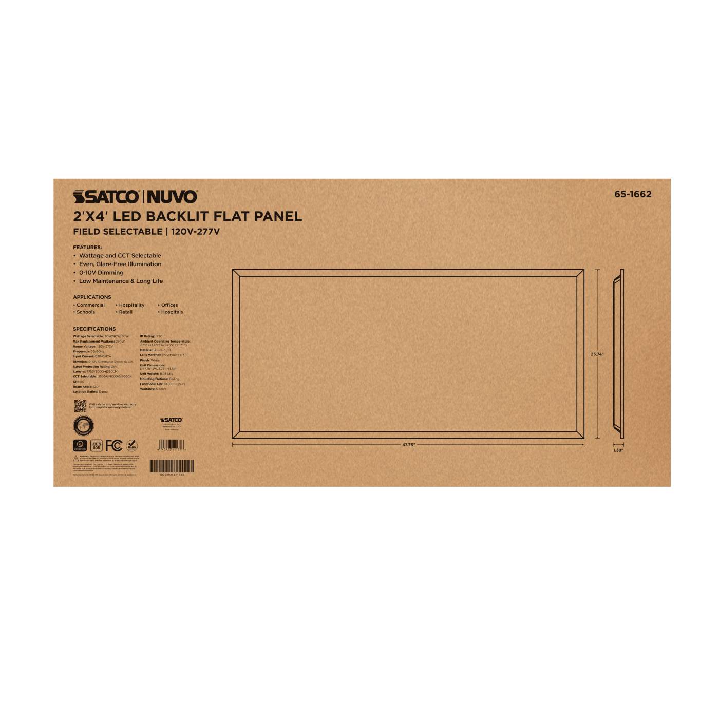 2X4 LED BACKLIT FLAT PANEL - 65-1662