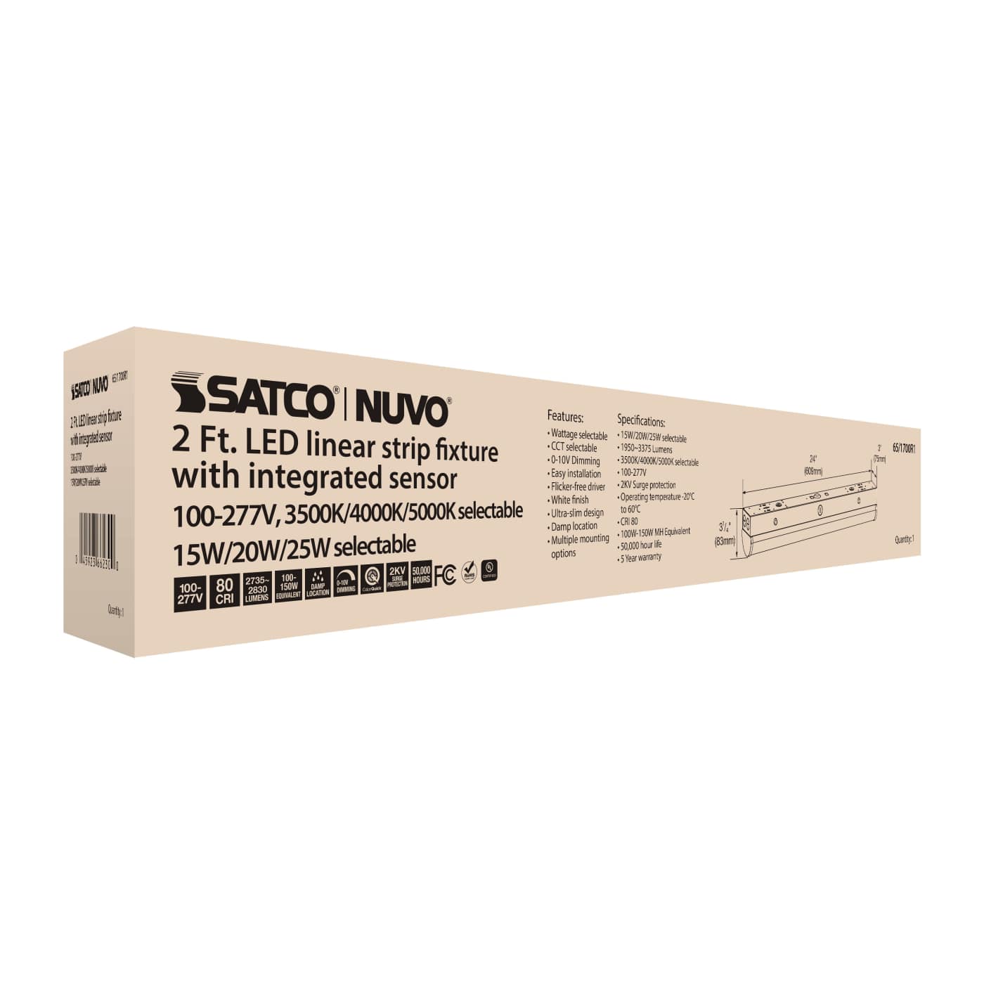 2' LINEAR STRIP W/SENSOR - 65-1700R1