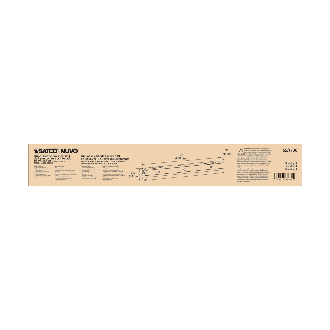 2' LINEAR STRIP W/SENSOR - 65-1700