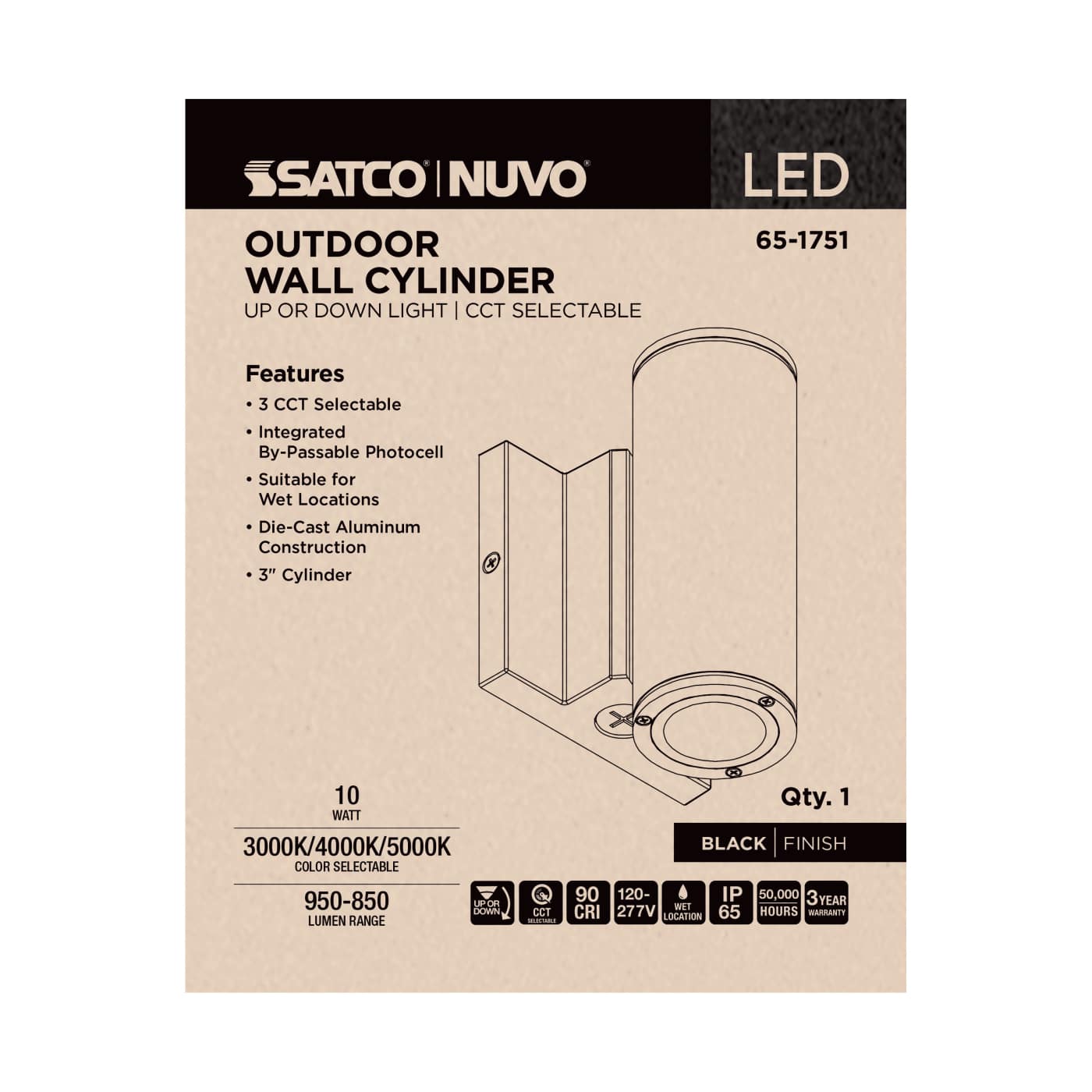 1 LT LED SM UP OR DOWN SCONCE - 65-1751