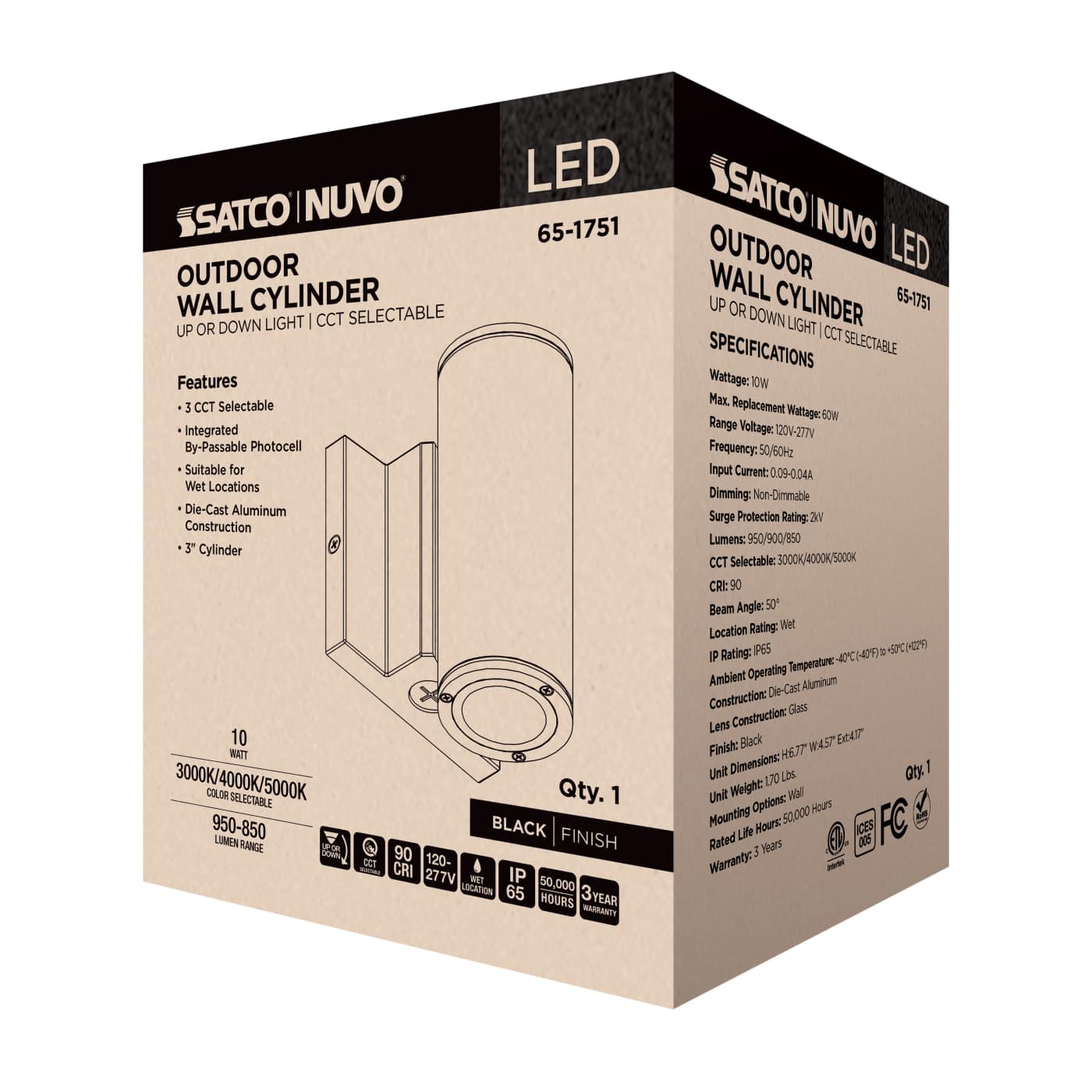 1 LT LED SM UP OR DOWN SCONCE - 65-1751