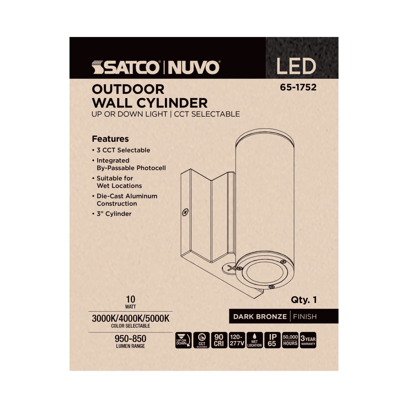 1 LT LED SM UP OR DOWN SCONCE - 65-1752