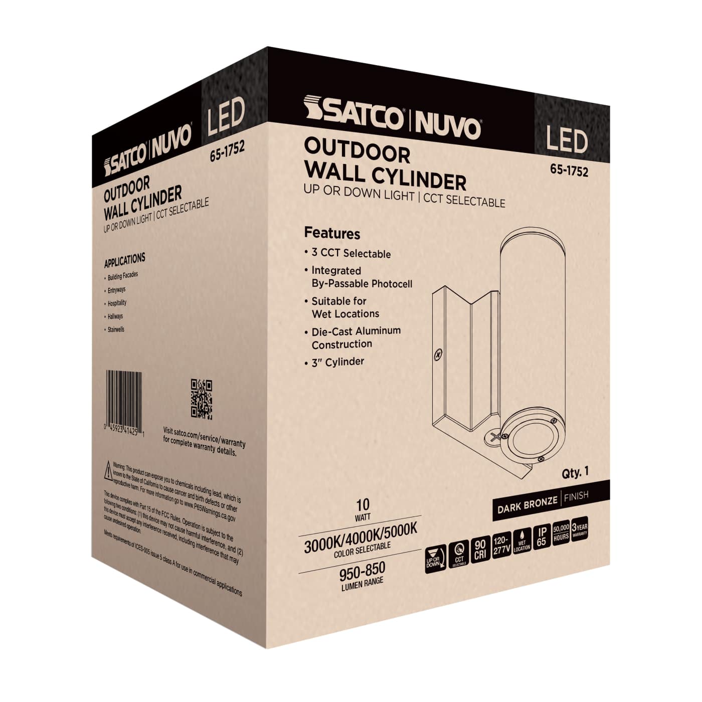 1 LT LED SM UP OR DOWN SCONCE - 65-1752
