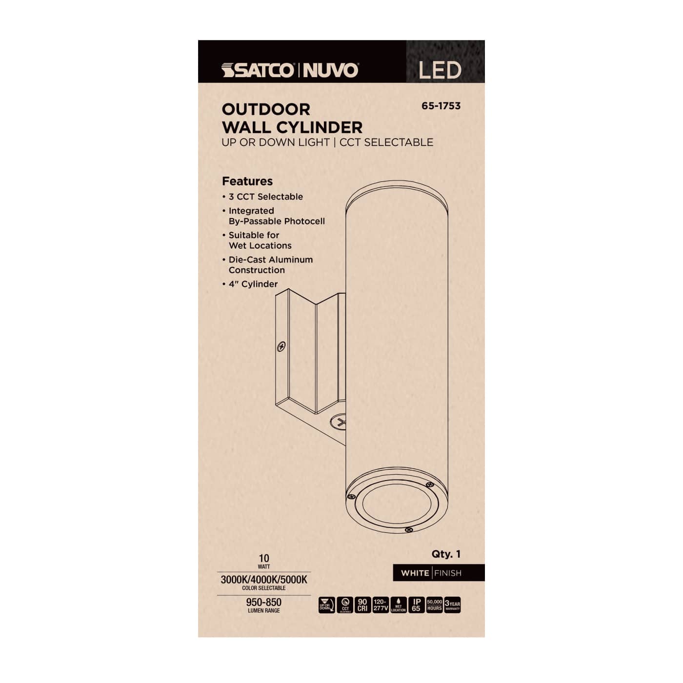1 LT LED MD UP OR DOWN SCONCE - 65-1753