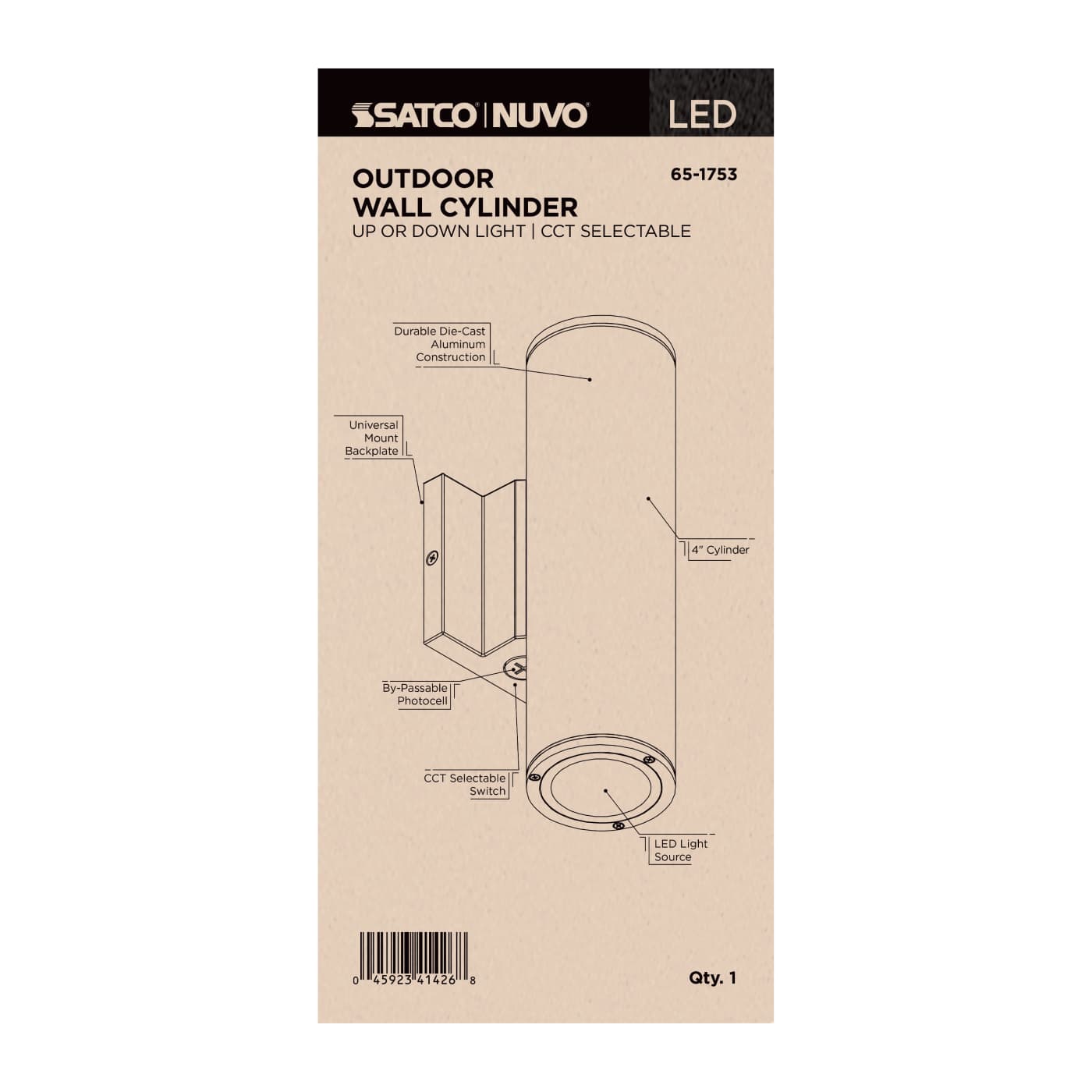 1 LT LED MD UP OR DOWN SCONCE - 65-1753