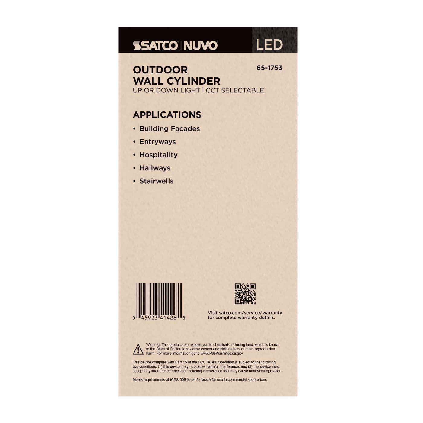 1 LT LED MD UP OR DOWN SCONCE - 65-1753