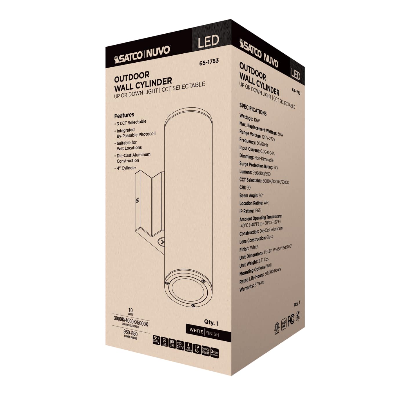 1 LT LED MD UP OR DOWN SCONCE - 65-1753