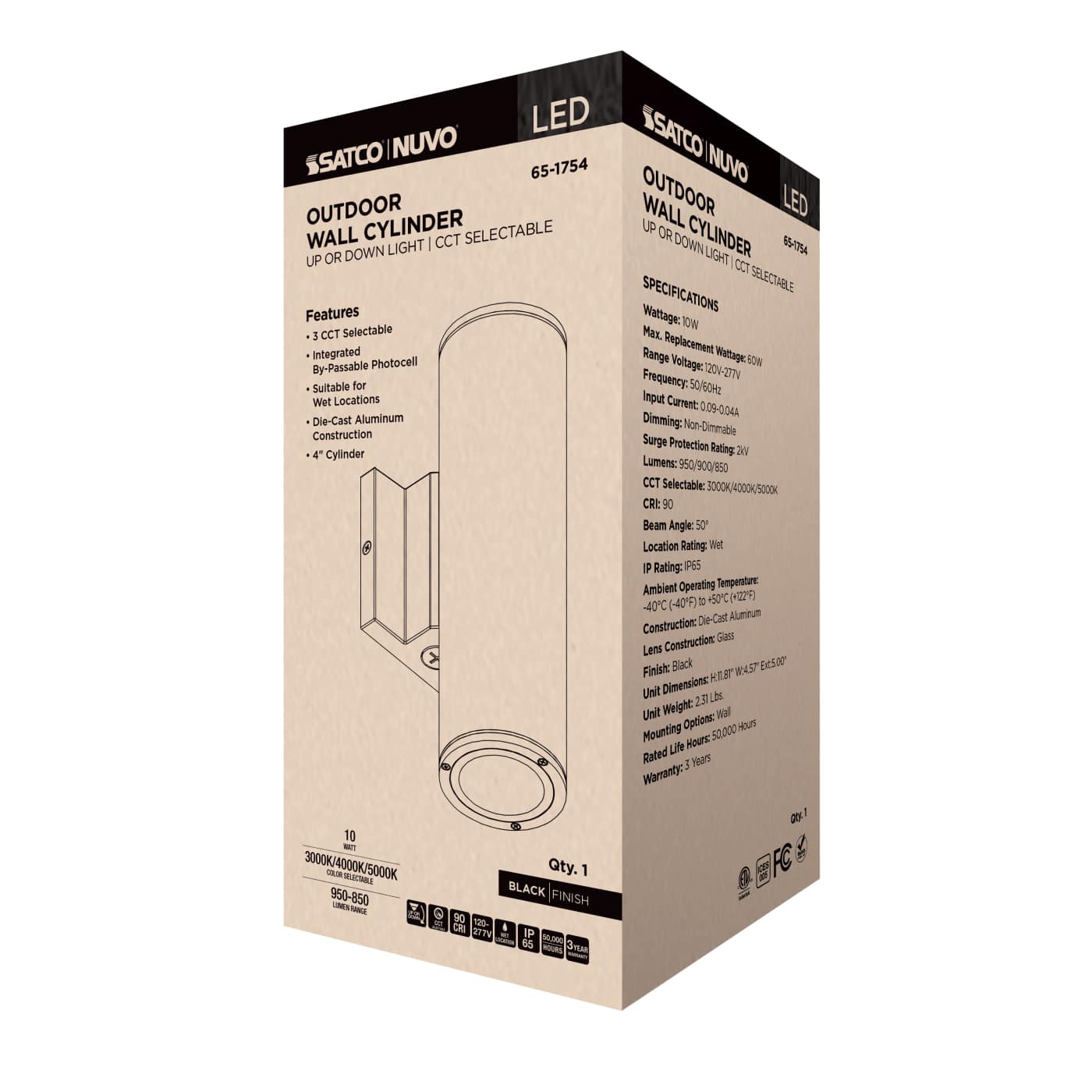 1 LT LED MD UP OR DOWN SCONCE - 65-1754