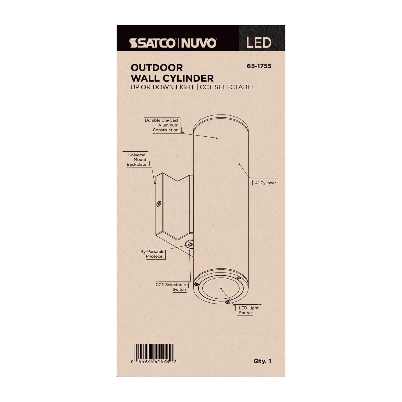 1 LT LED MD UP OR DOWN SCONCE - 65-1755