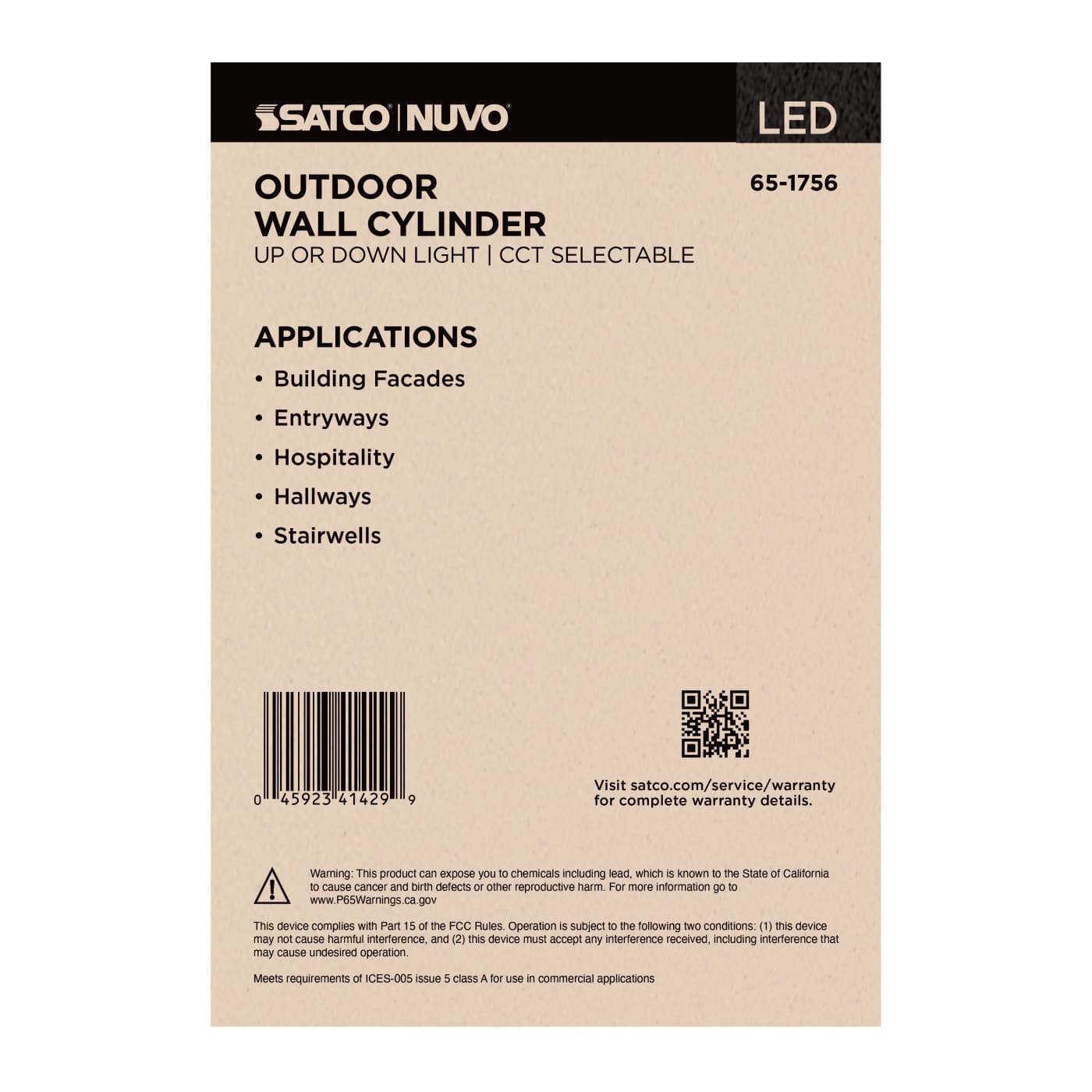 1 LT LED LG UP OR DOWN SCONCE - 65-1756