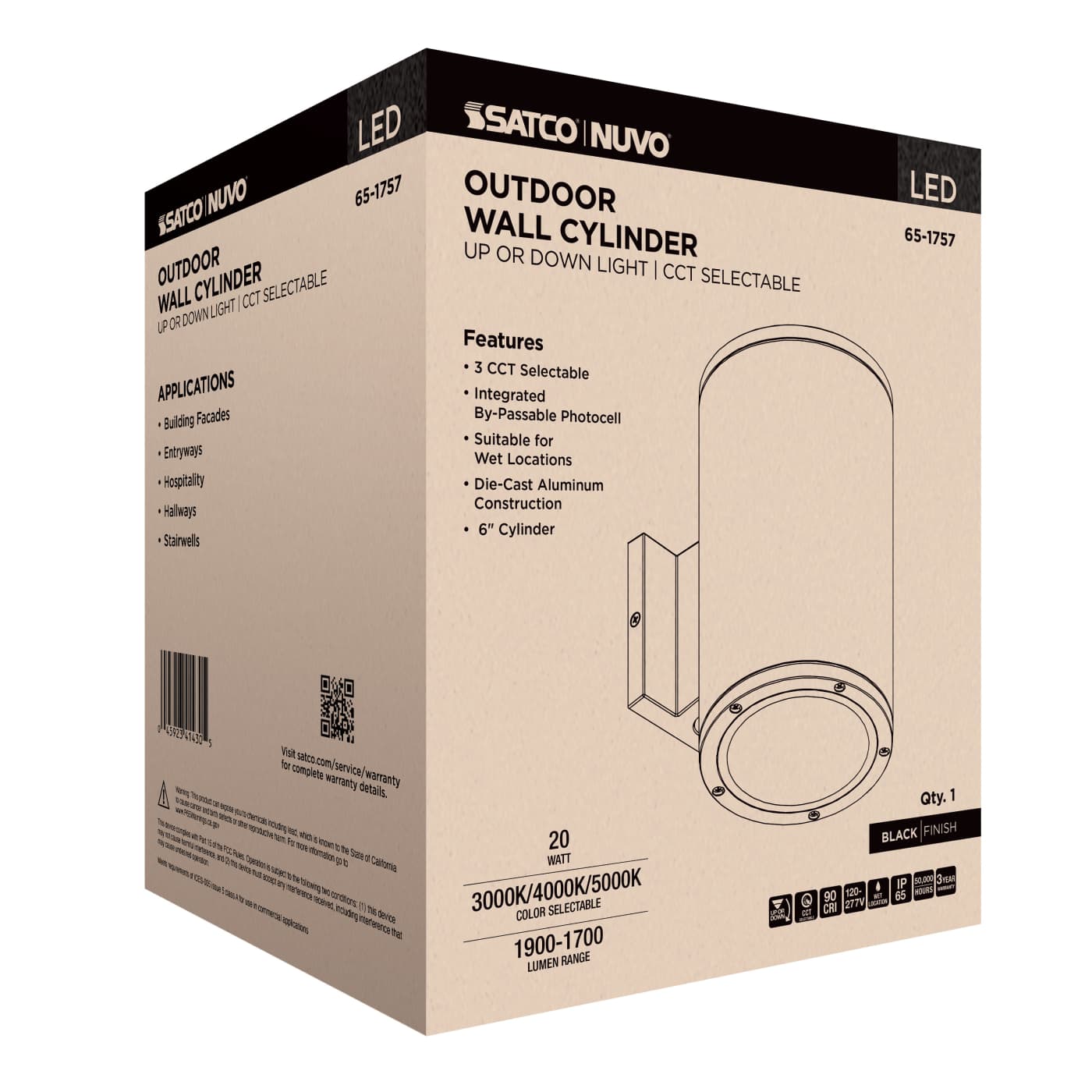 1 LT LED LG UP OR DOWN SCONCE - 65-1757