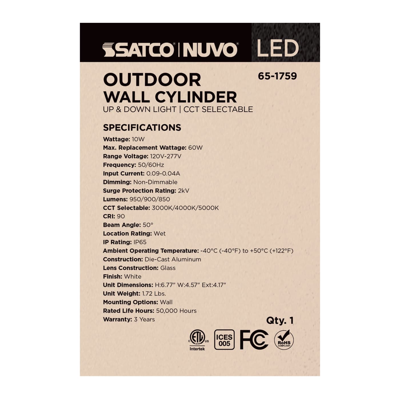 2 LT LED SM UP & DOWN SCONCE - 65-1759