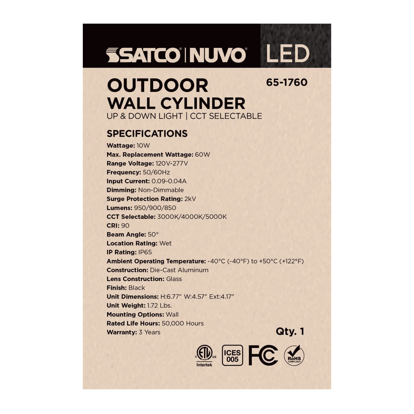 2 LT LED SM UP & DOWN SCONCE - 65-1760