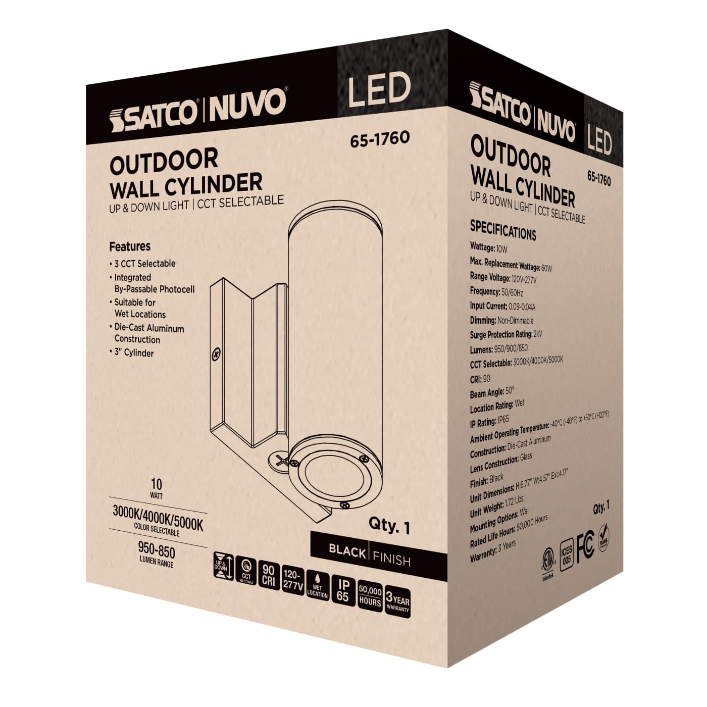2 LT LED SM UP & DOWN SCONCE - 65-1760