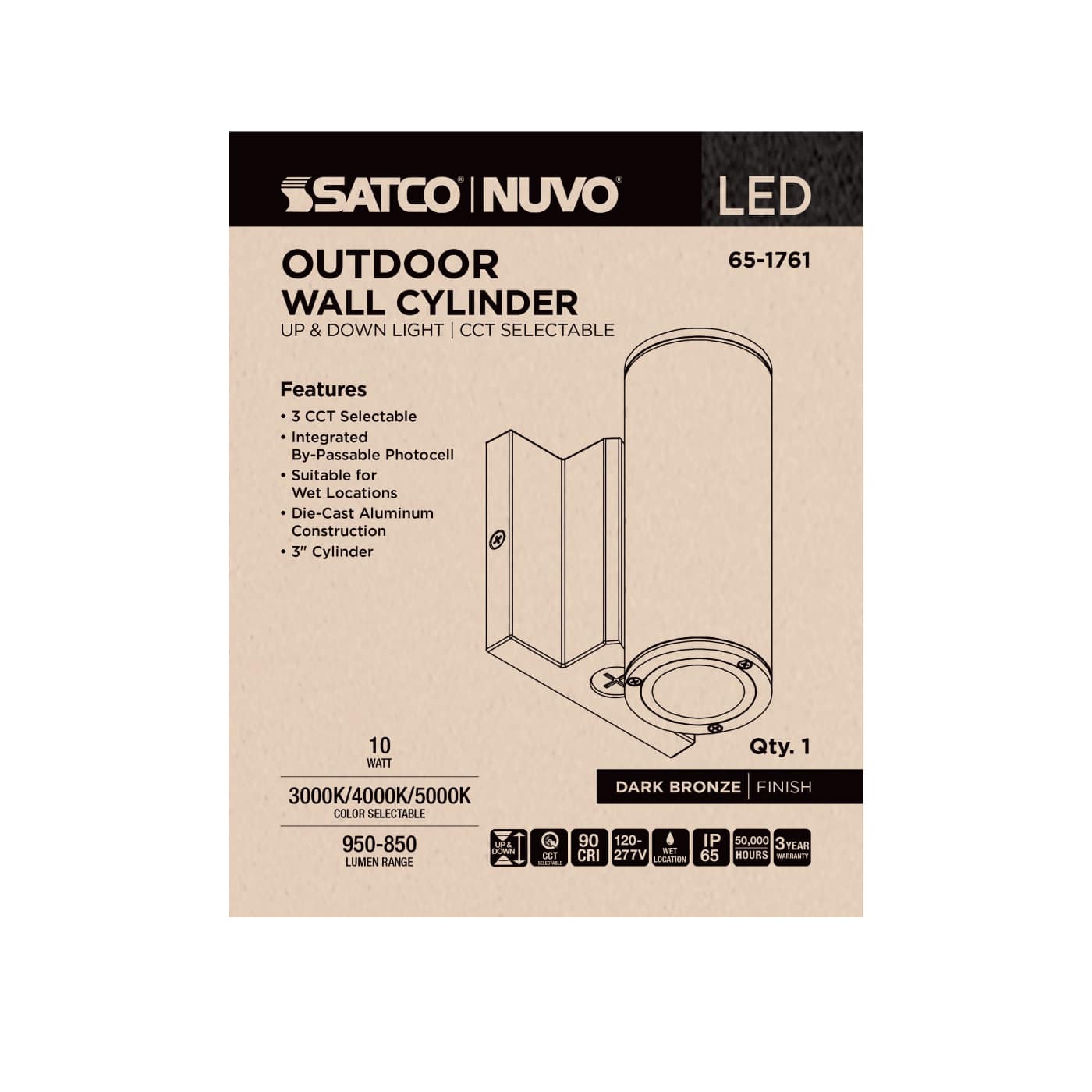 2 LT LED SM UP & DOWN SCONCE - 65-1761