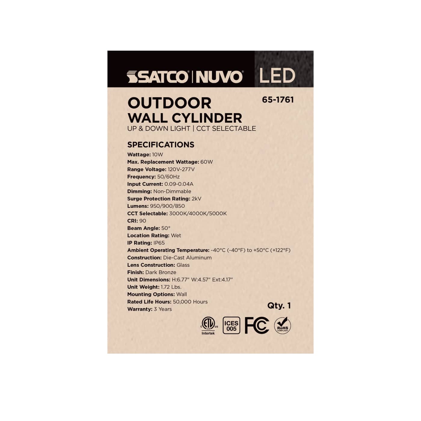 2 LT LED SM UP & DOWN SCONCE - 65-1761