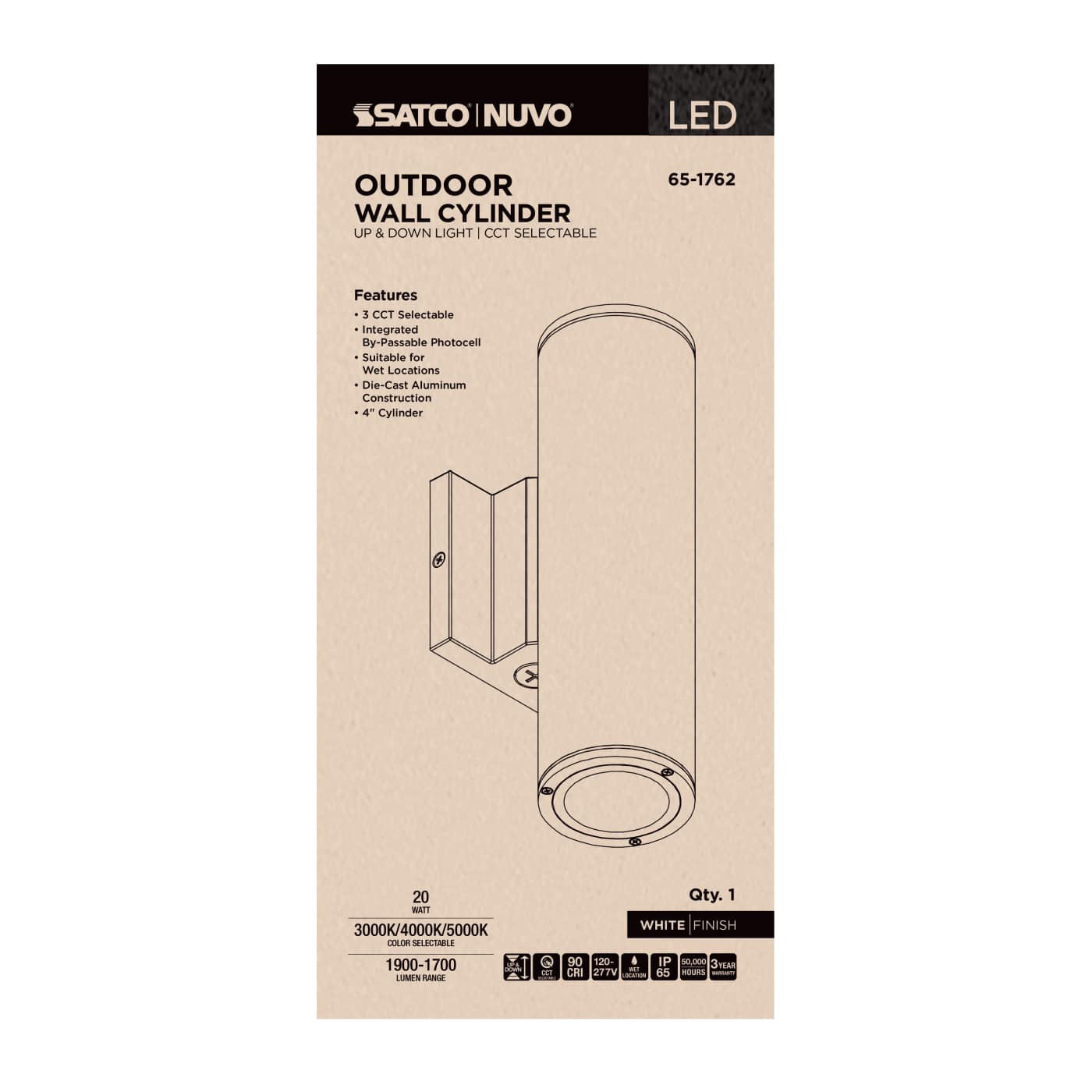 2 LT LED MD UP & DOWN SCONCE - 65-1762