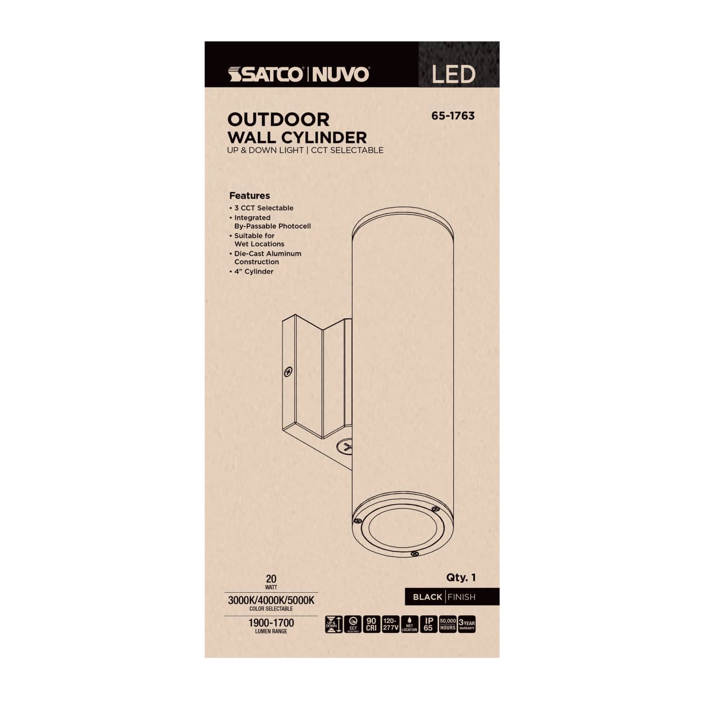 2 LT LED MD UP & DOWN SCONCE - 65-1763