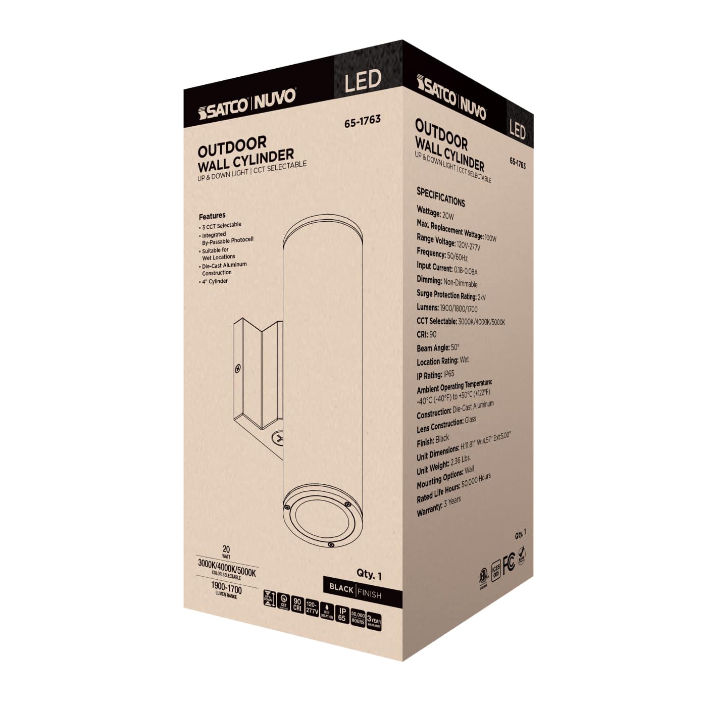 2 LT LED MD UP & DOWN SCONCE - 65-1763