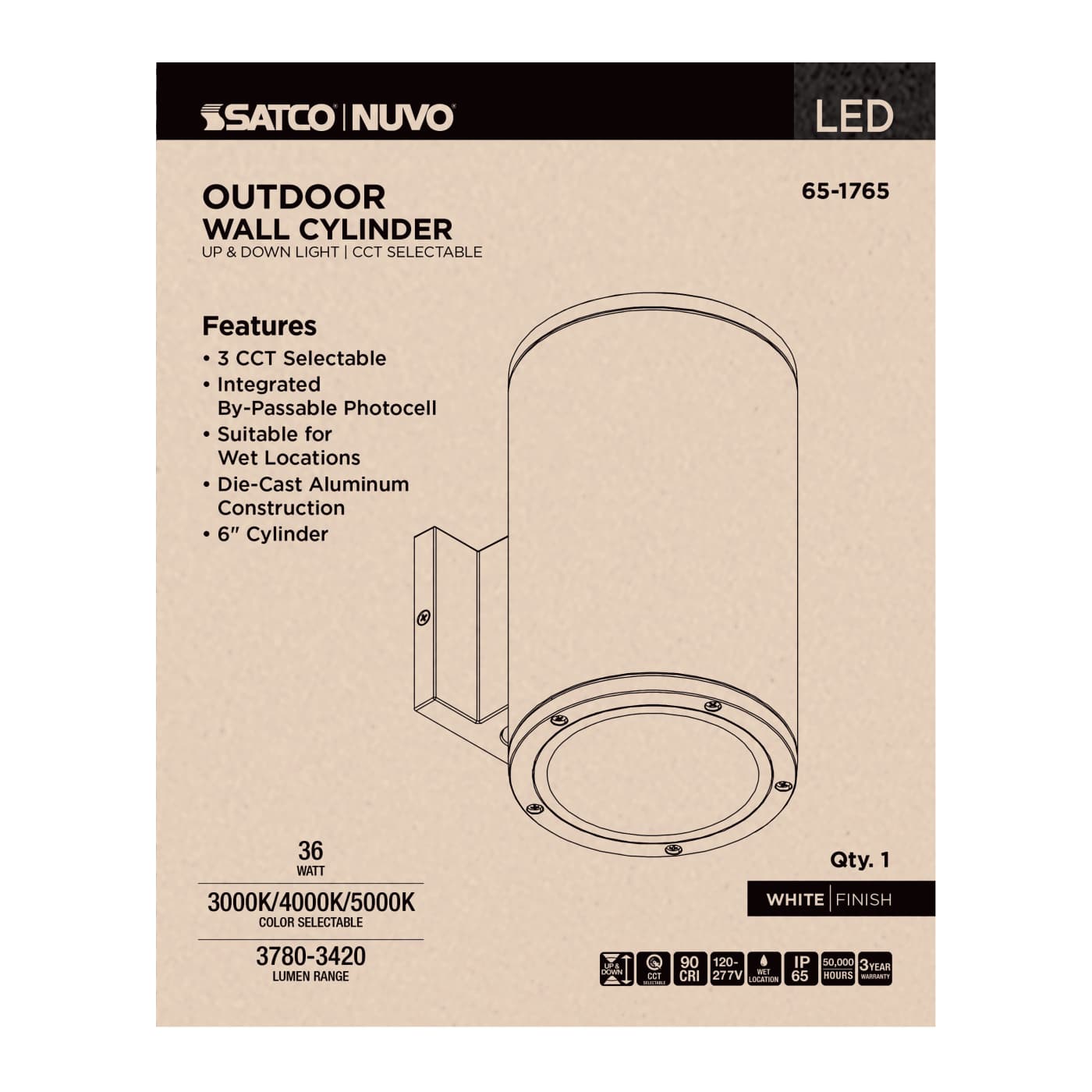 2 LT LED LG UP & DOWN SCONCE - 65-1765
