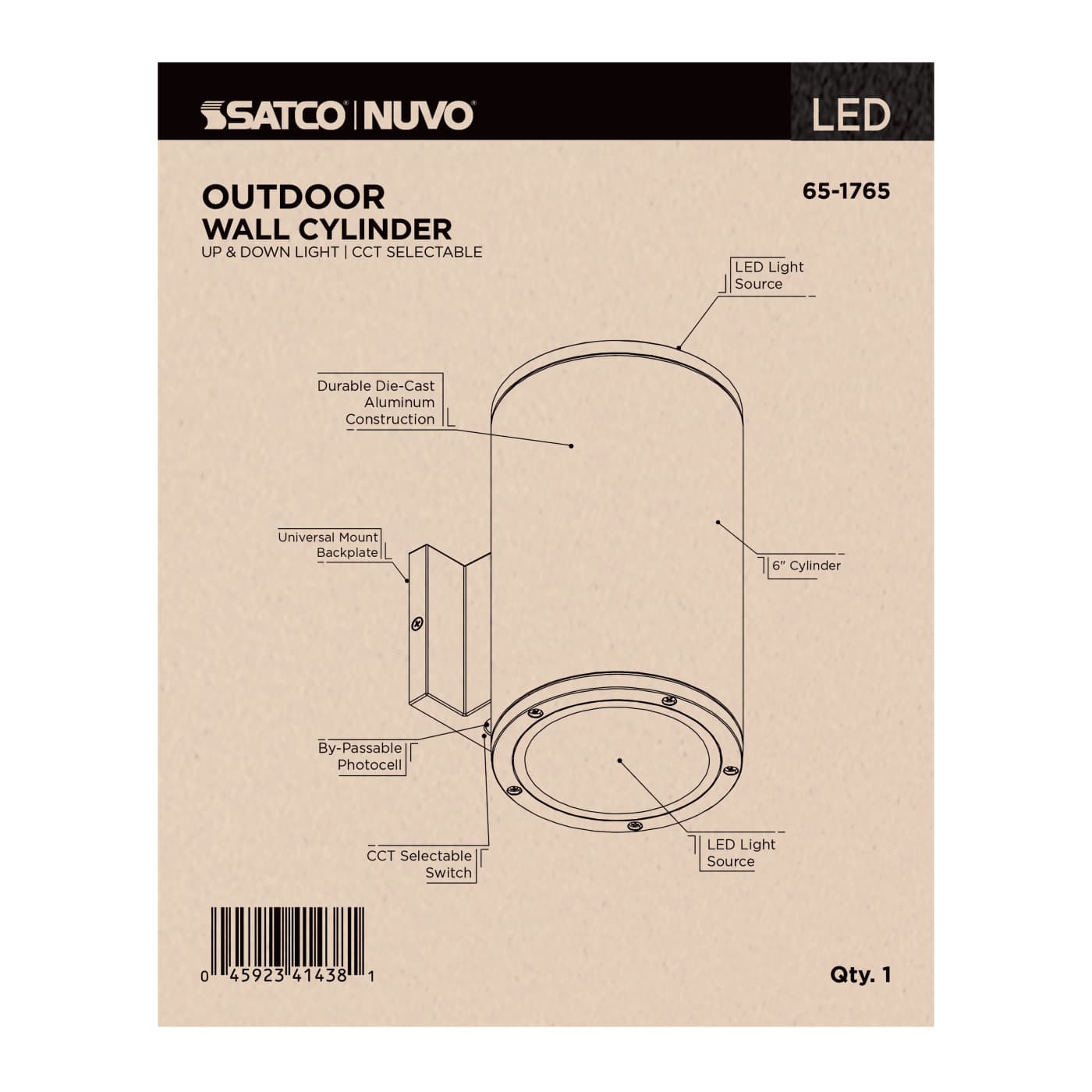 2 LT LED LG UP & DOWN SCONCE - 65-1765