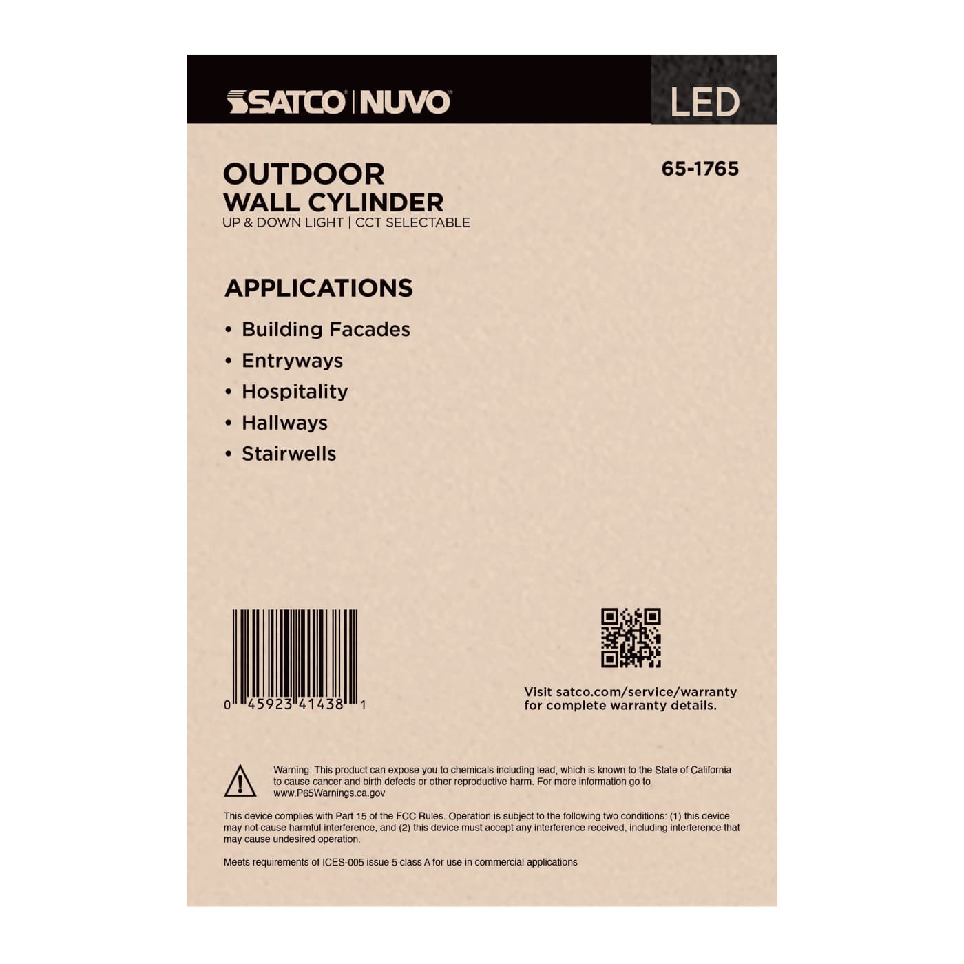 2 LT LED LG UP & DOWN SCONCE - 65-1765