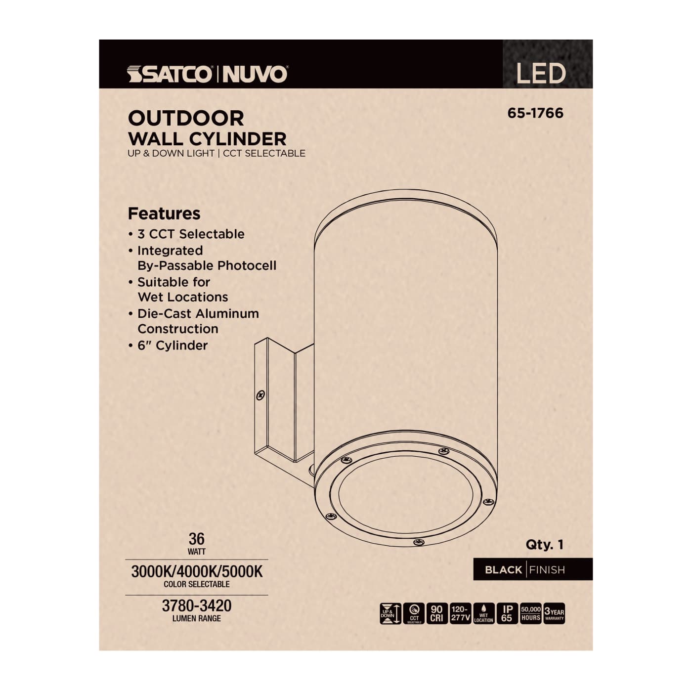 2 LT LED LG UP & DOWN SCONCE - 65-1766