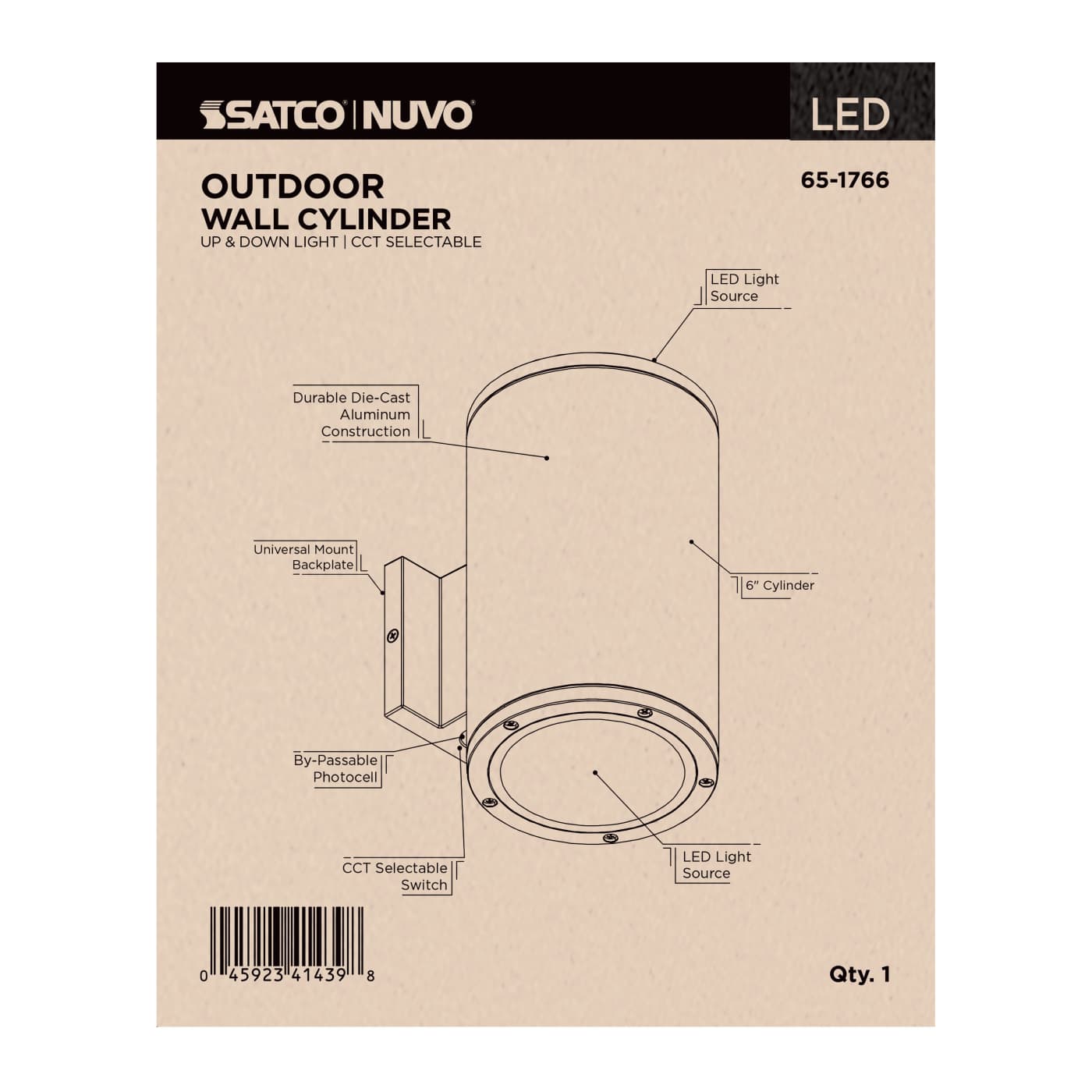 2 LT LED LG UP & DOWN SCONCE - 65-1766