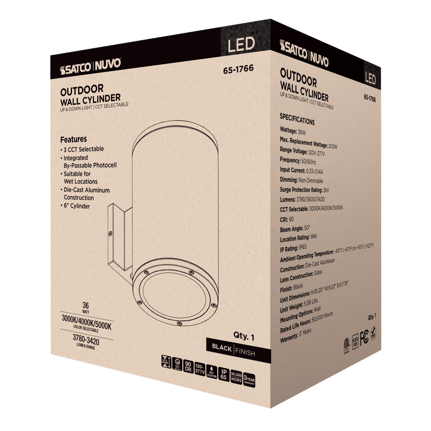 2 LT LED LG UP & DOWN SCONCE - 65-1766