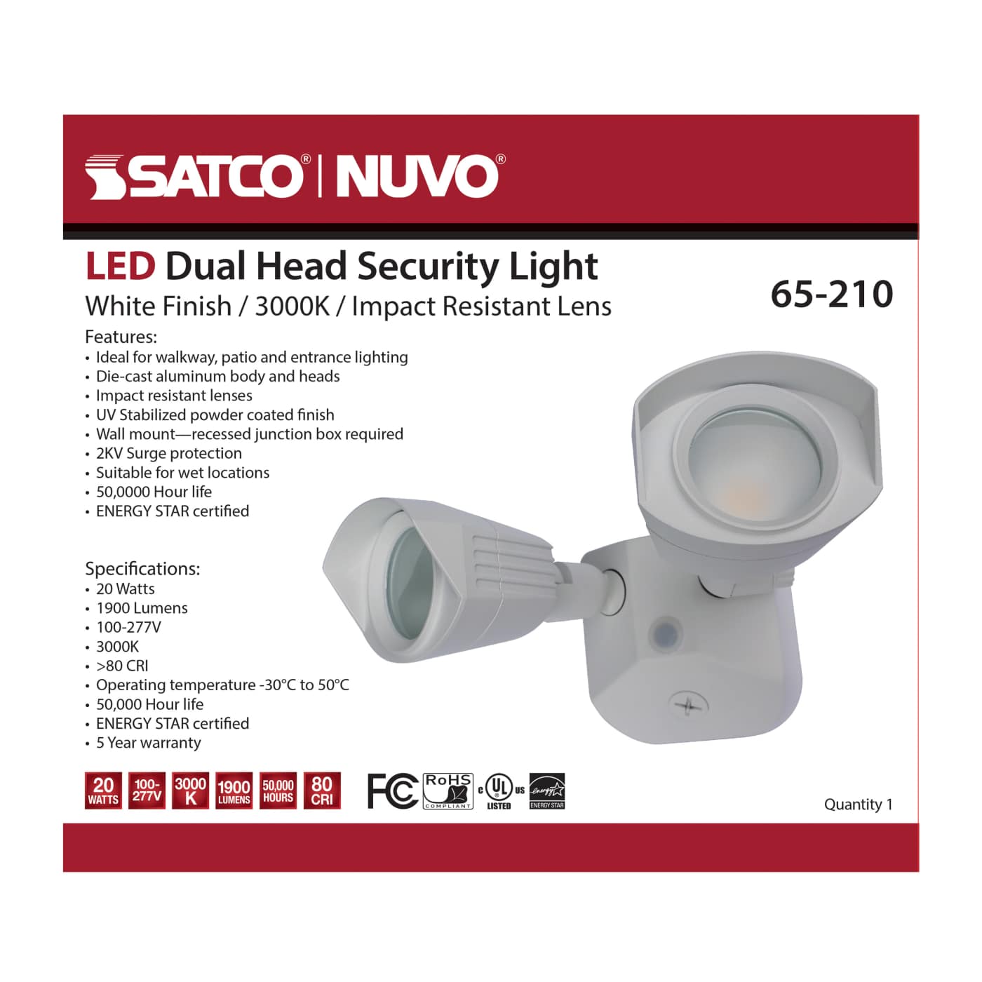 LED DUAL HEAD SECURITY LIGHT - 65-210