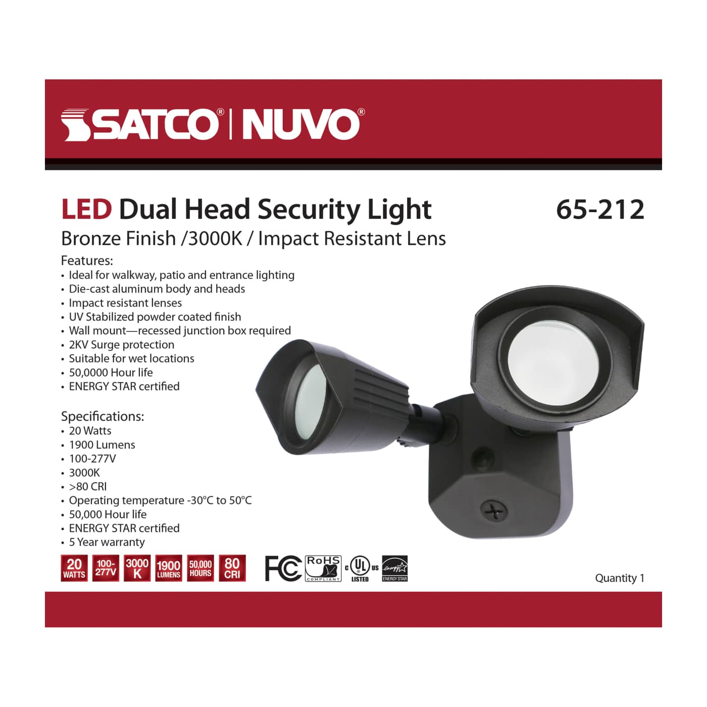 LED DUAL HEAD SECURITY LIGHT - 65-212