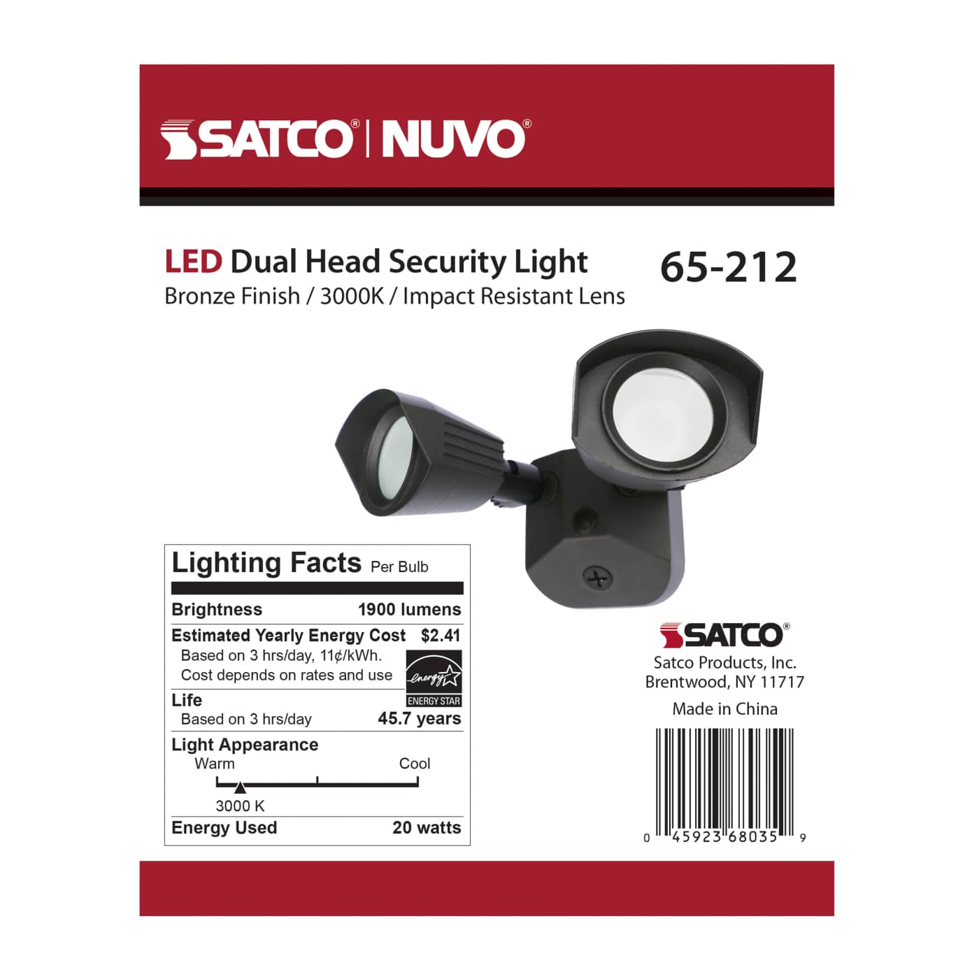 LED DUAL HEAD SECURITY LIGHT - 65-212