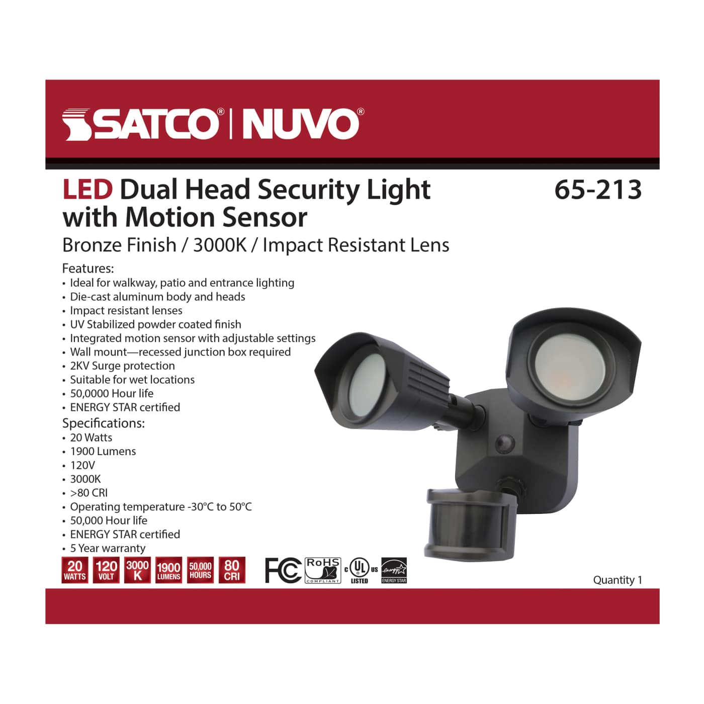 LED DUAL HEAD SECURITY LIGHT - 65-213