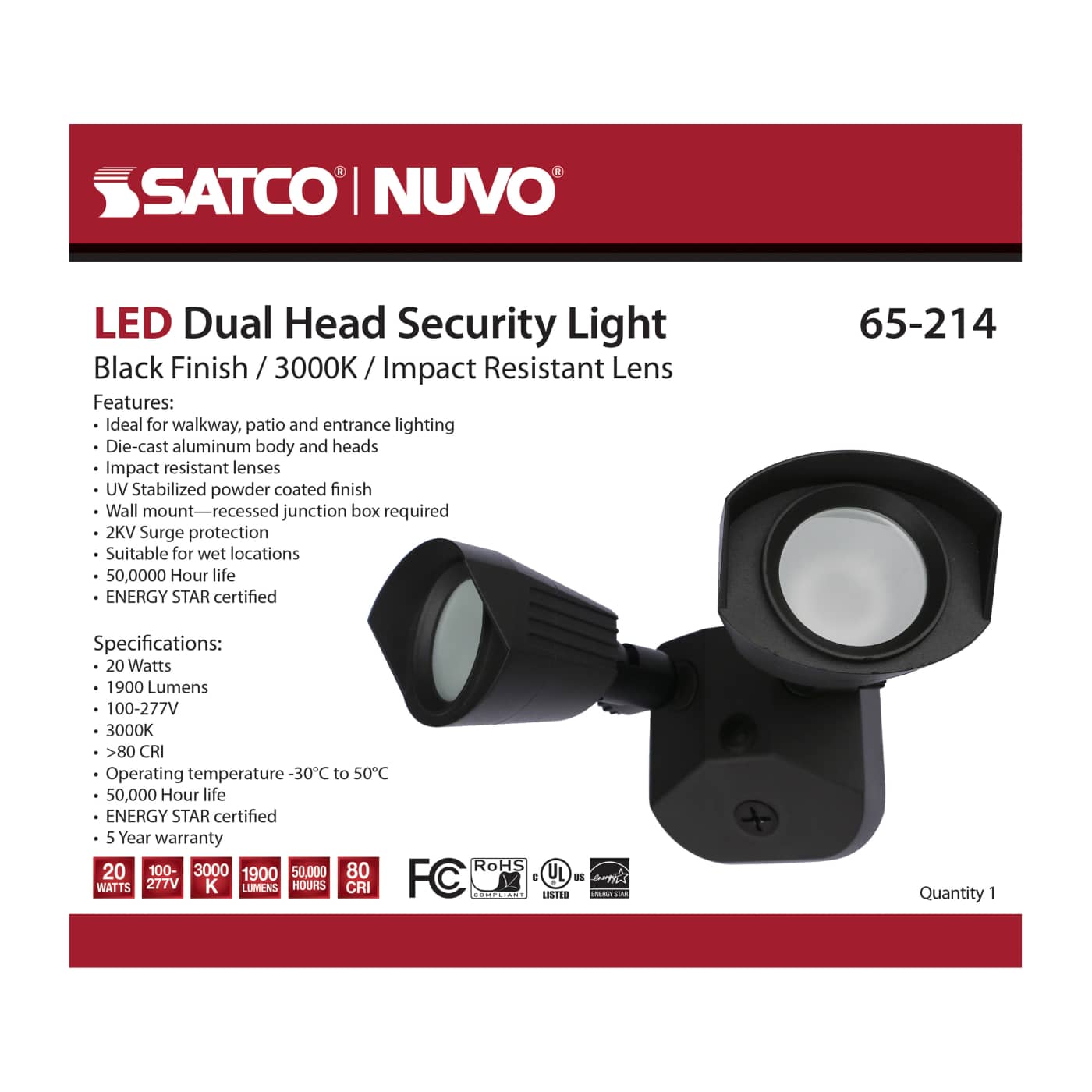 LED DUAL HEAD SECURITY LIGHT - 65-214