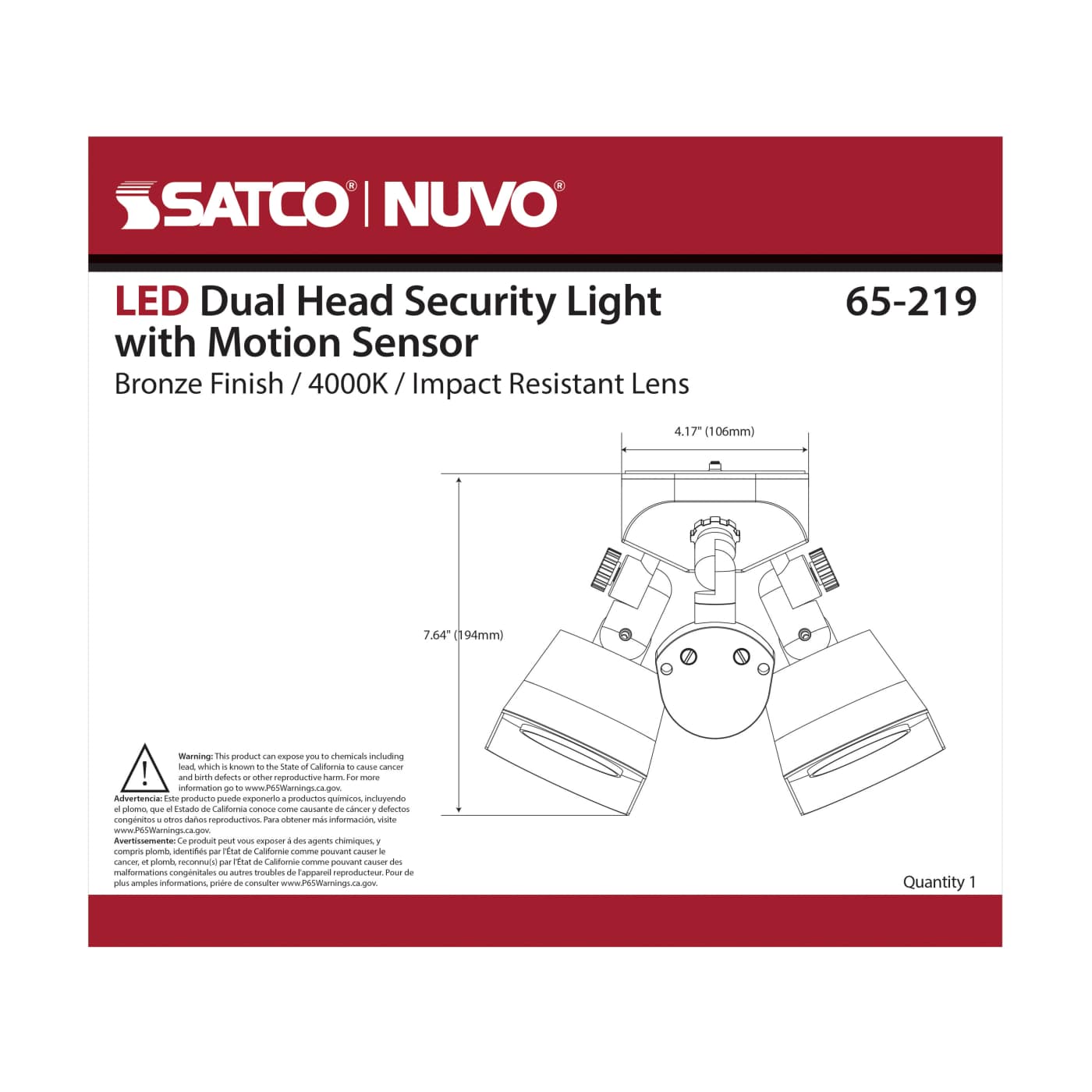 LED DUAL HEAD SECURITY LIGHT - 65-219