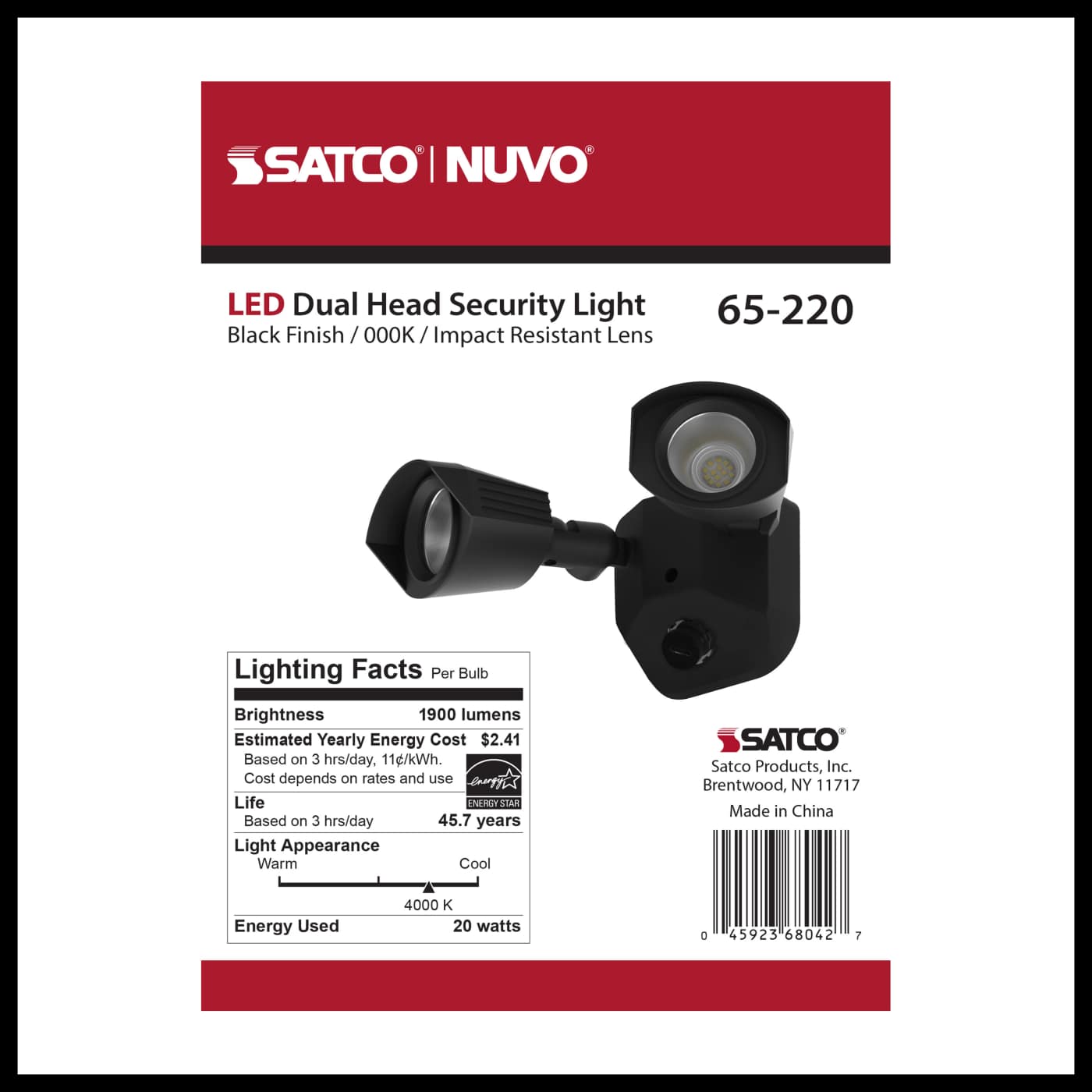 LED DUAL HEAD SECURITY LIGHT - 65-220