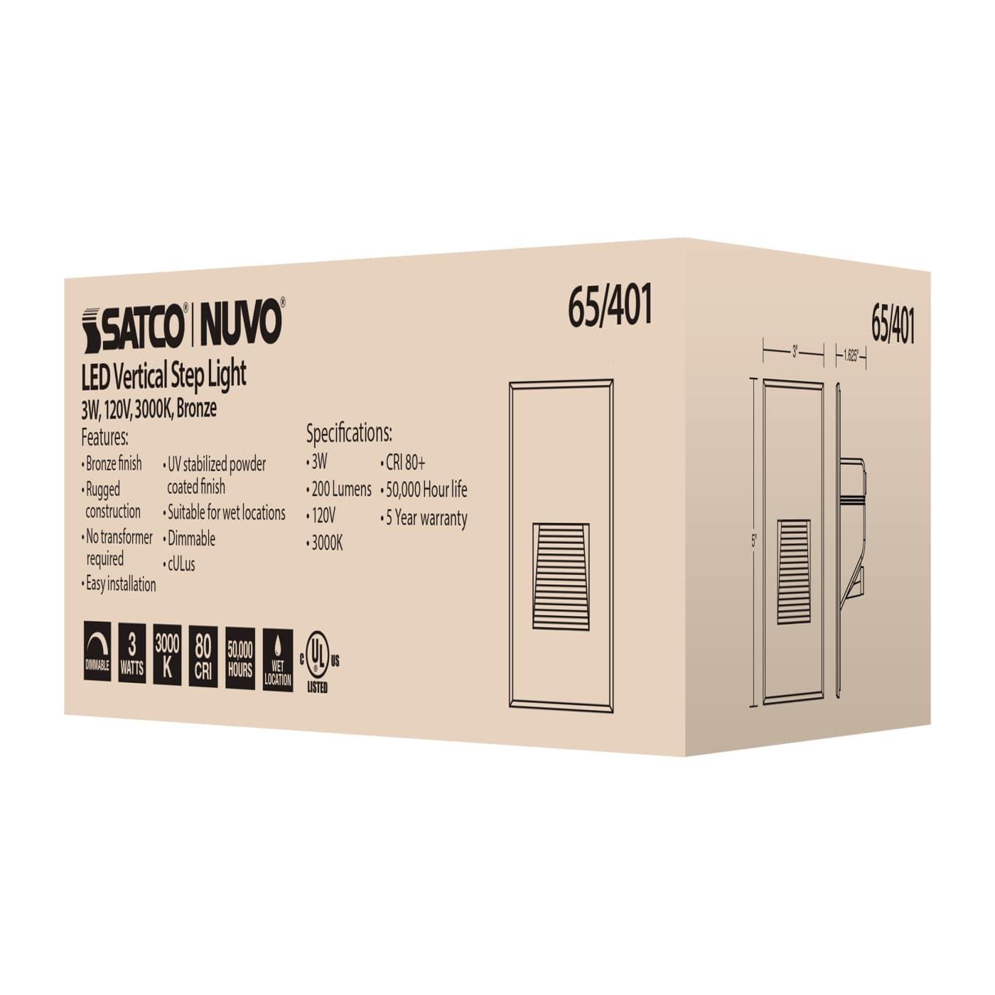 LED 3W VERTICAL STEP LIGHT - 65-401