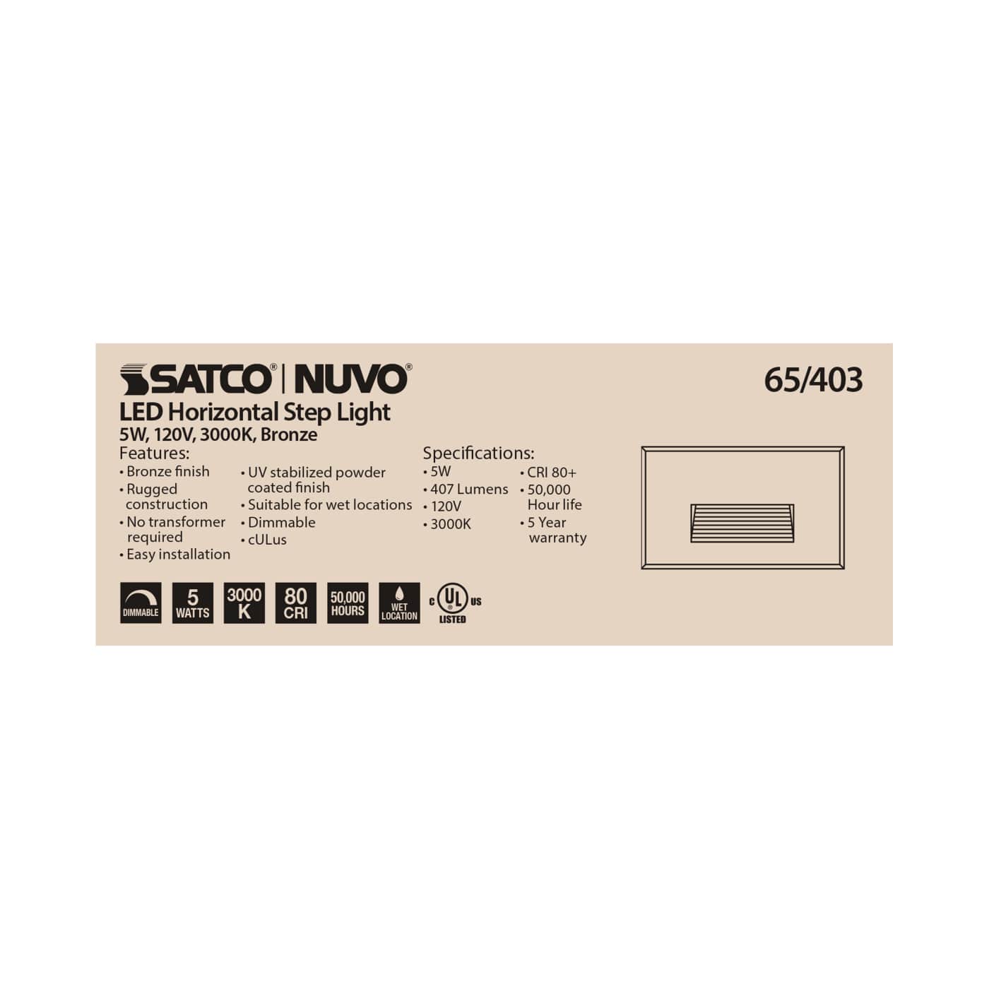 LED 5W HORIZONTAL STEP LIGHT - 65-403