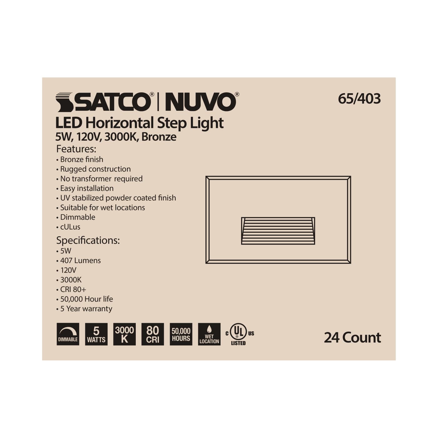 LED 5W HORIZONTAL STEP LIGHT - 65-403