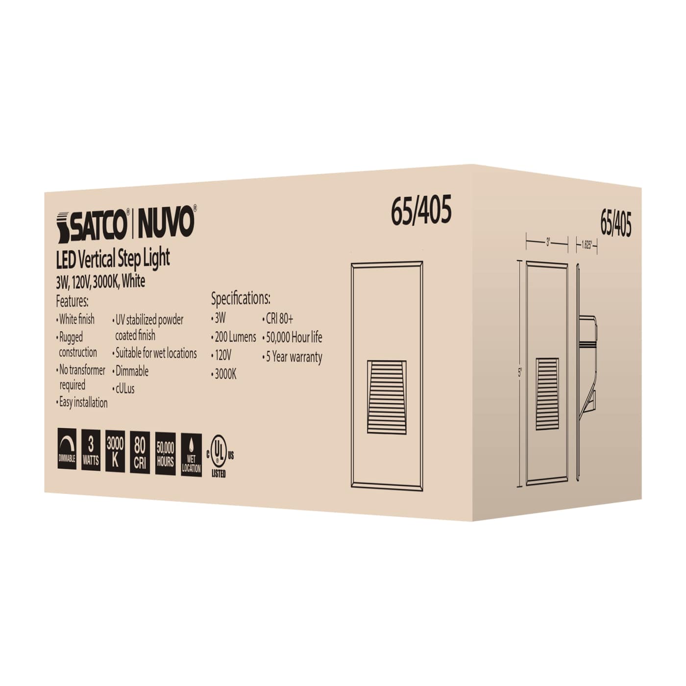 LED 3W VERTICAL STEP LIGHT - 65-405