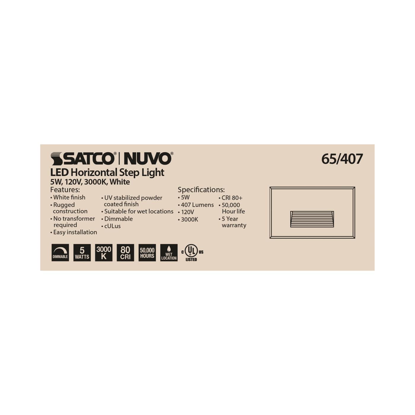 LED 5W HORIZONTAL STEP LIGHT - 65-407