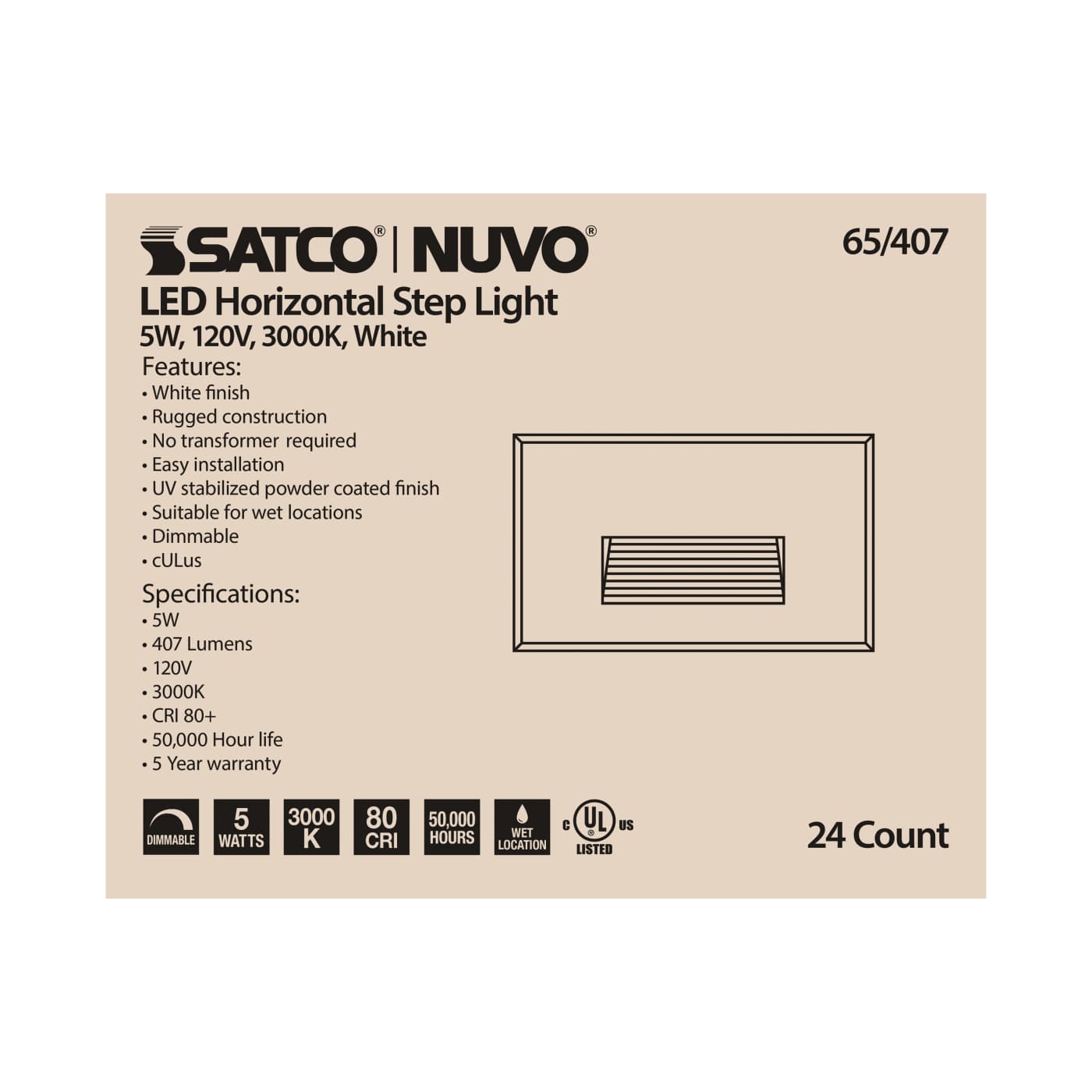 LED 5W HORIZONTAL STEP LIGHT - 65-407