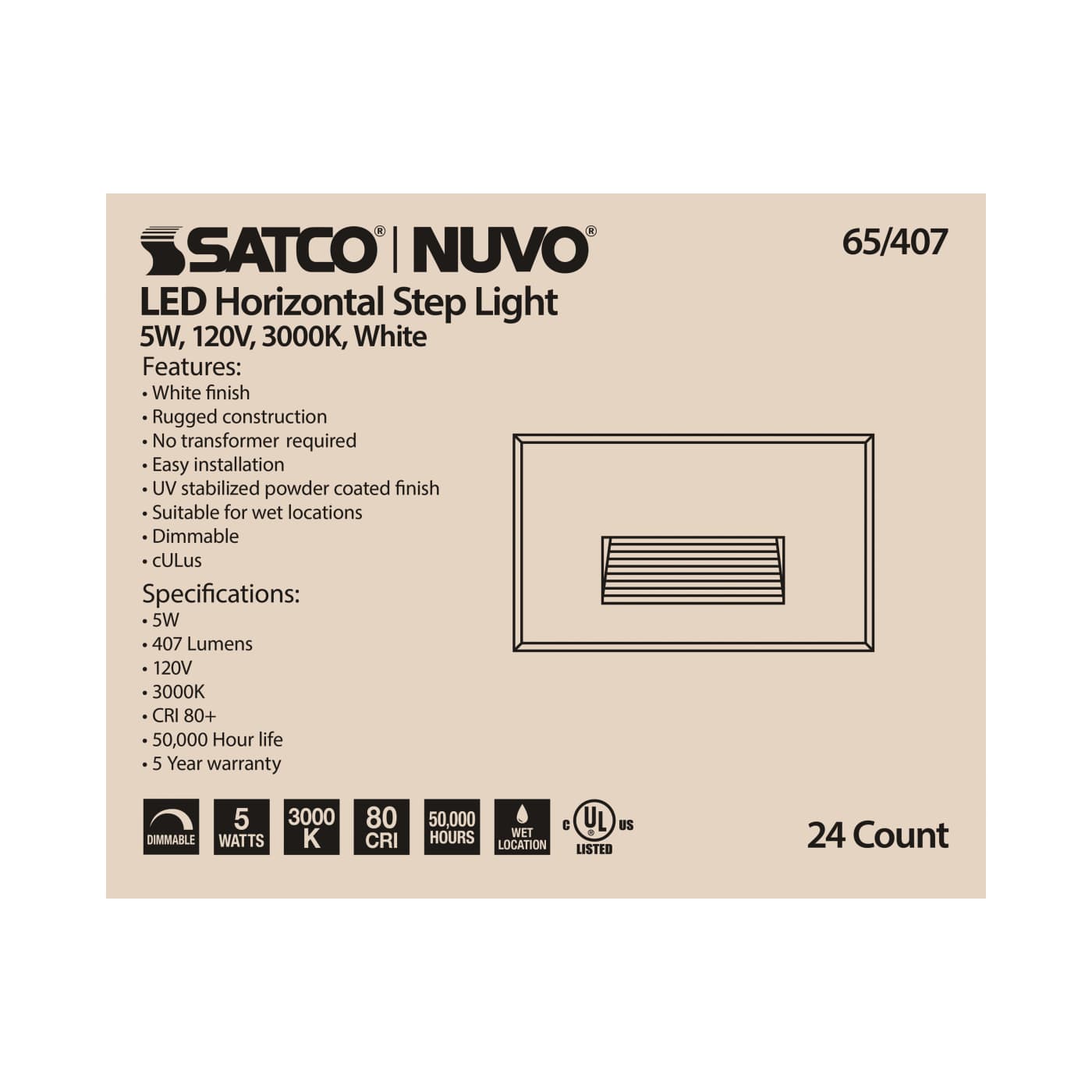 LED 5W HORIZONTAL STEP LIGHT - 65-407