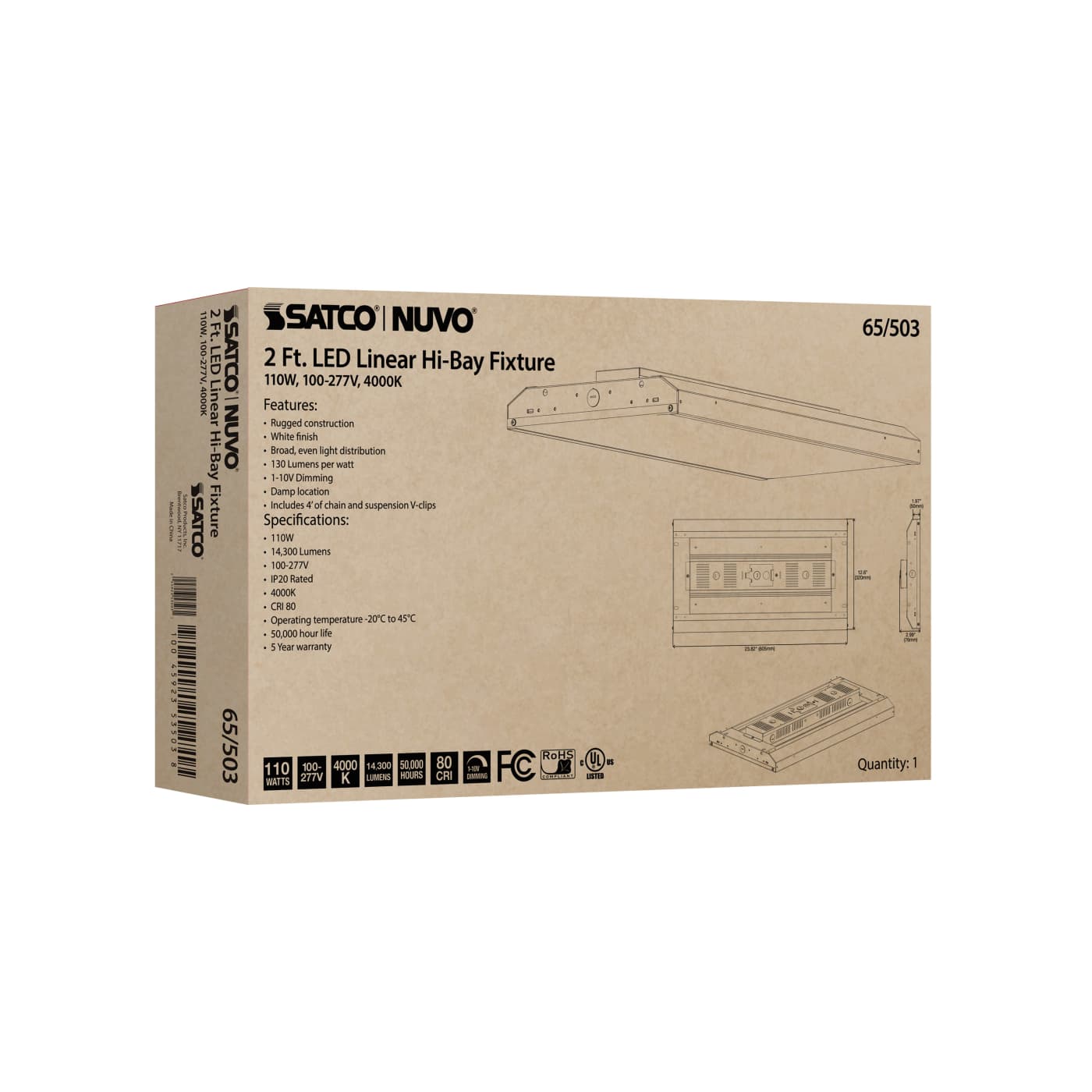 110W LED 2FT LINEAR HI-BAY - 65-503