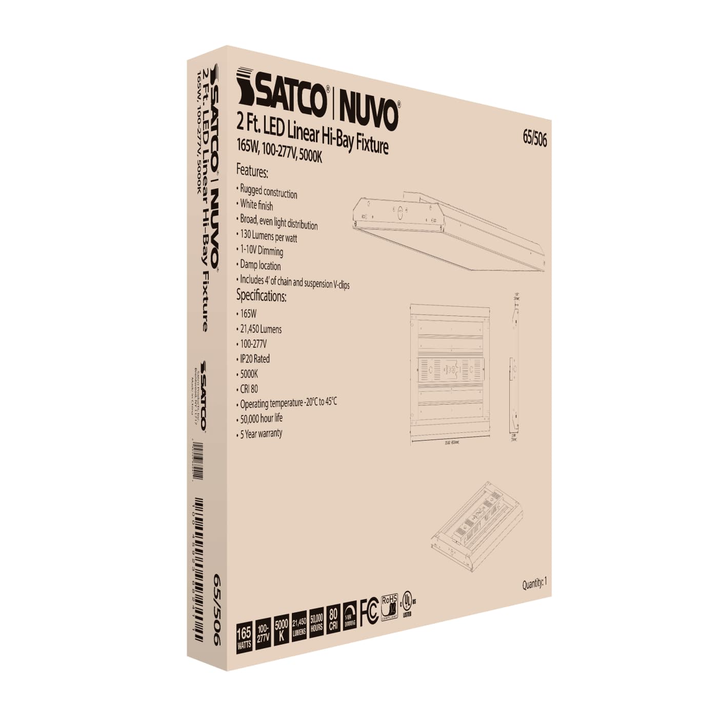 165W LED 2FT LINEAR HI-BAY - 65-506