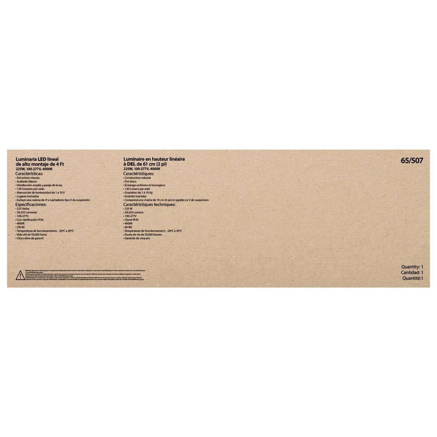 225W LED 4FT LINEAR HI-BAY - 65-507